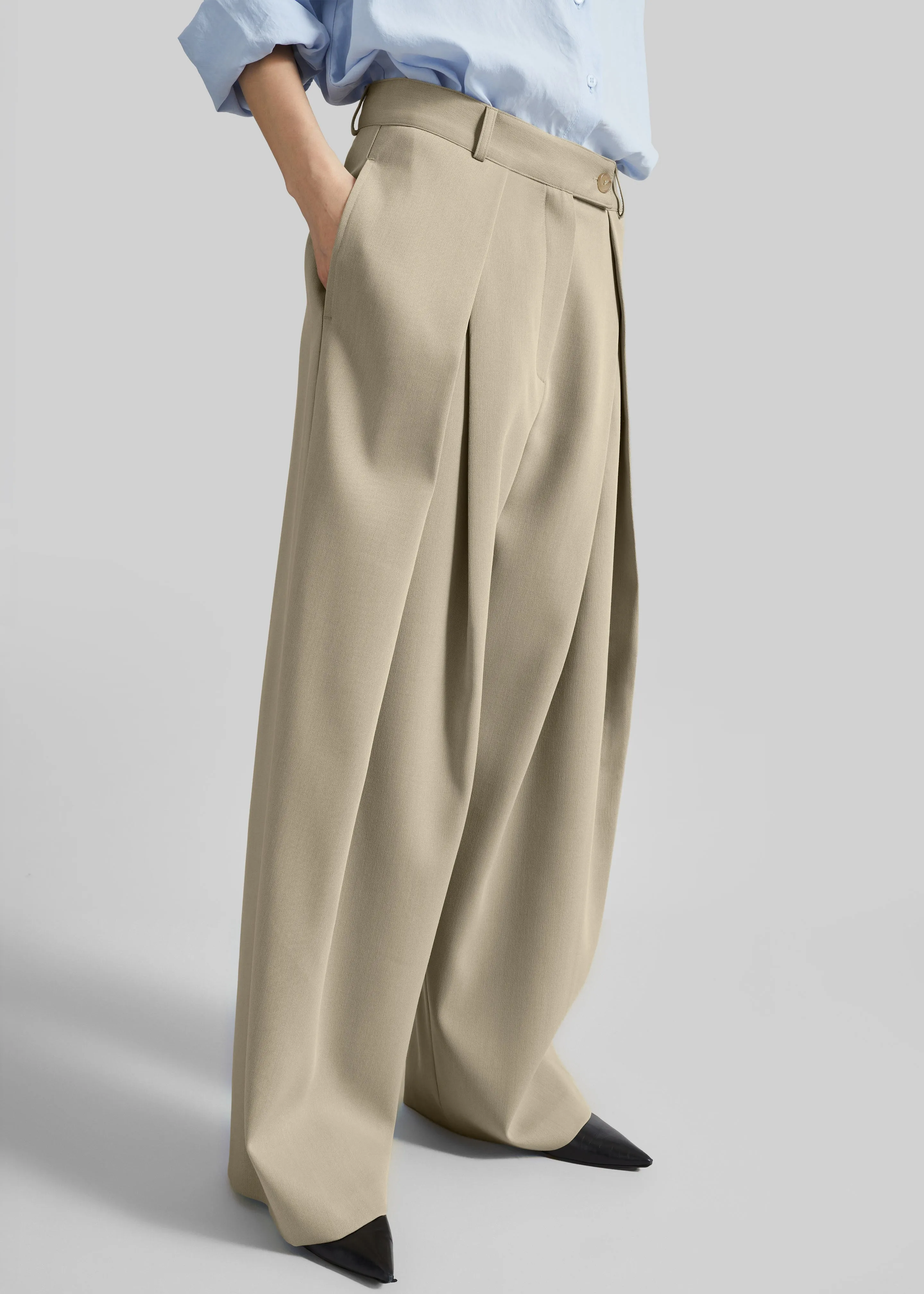 Avray Pleated Trousers - Beige sold by Frankie Shop product image thumbnail 4