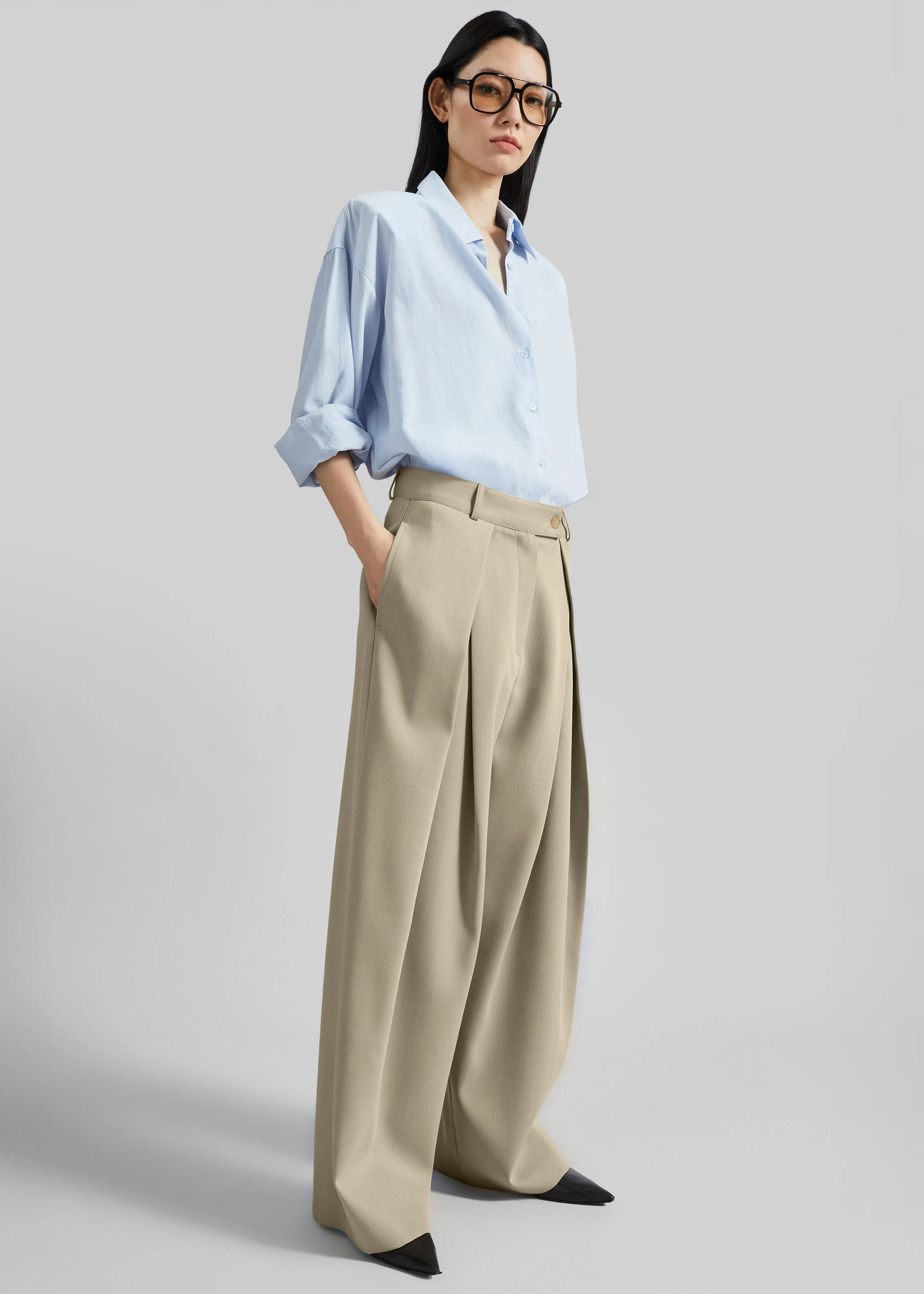 Avray Pleated Trousers - Beige sold by Frankie Shop product image thumbnail 5