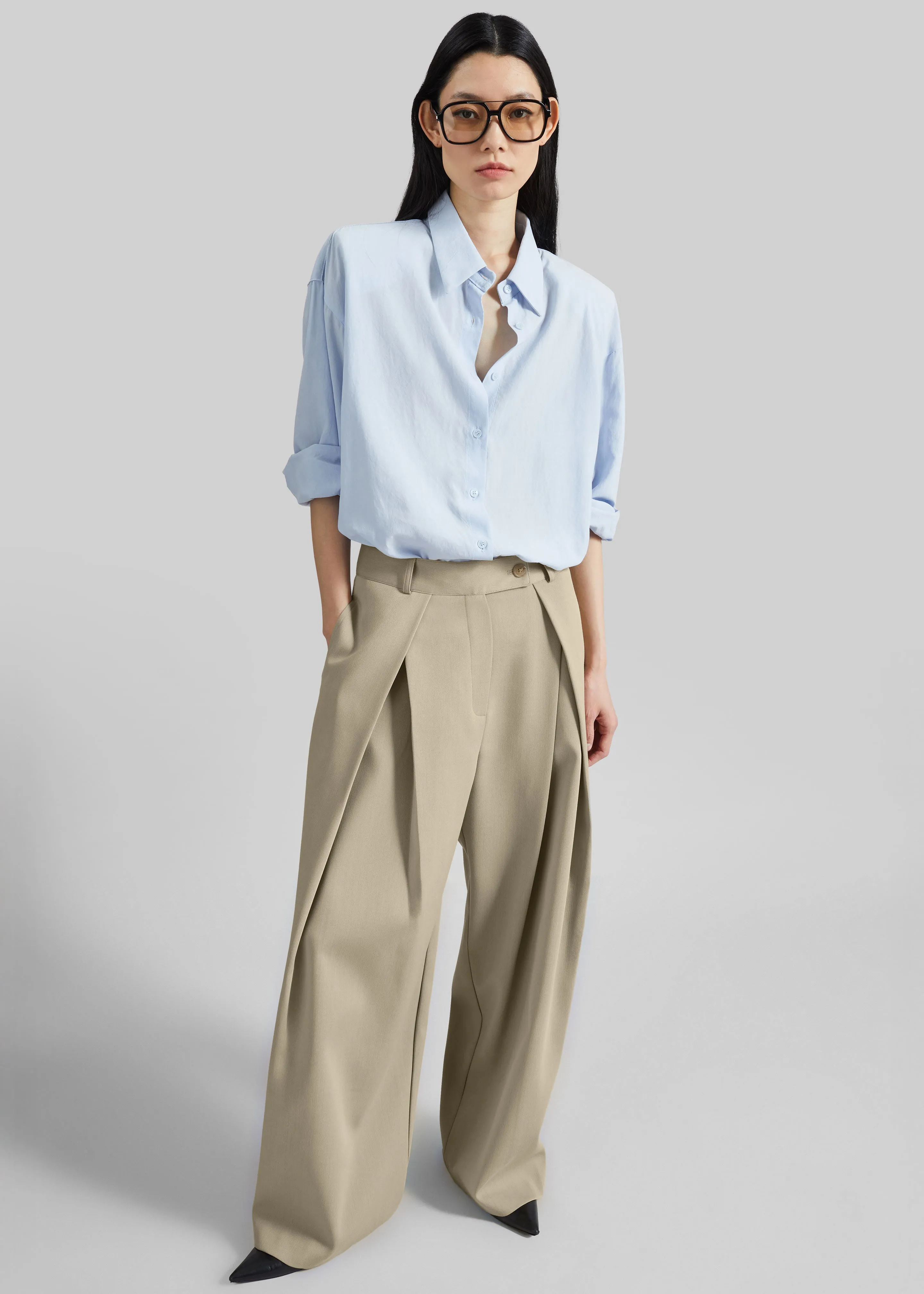 Avray Pleated Trousers - Beige sold by Frankie Shop