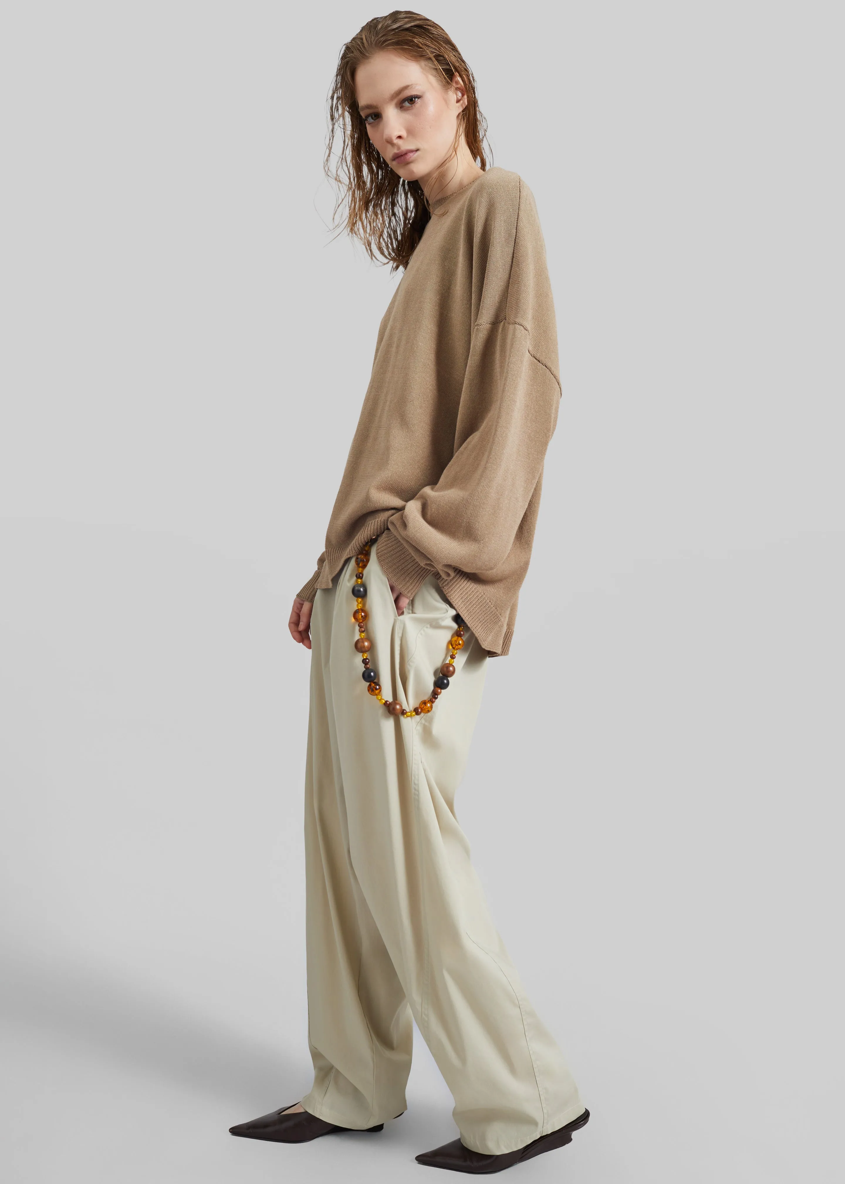 Basel Crew Neck Sweater - Beige sold by Frankie Shop product image thumbnail 3