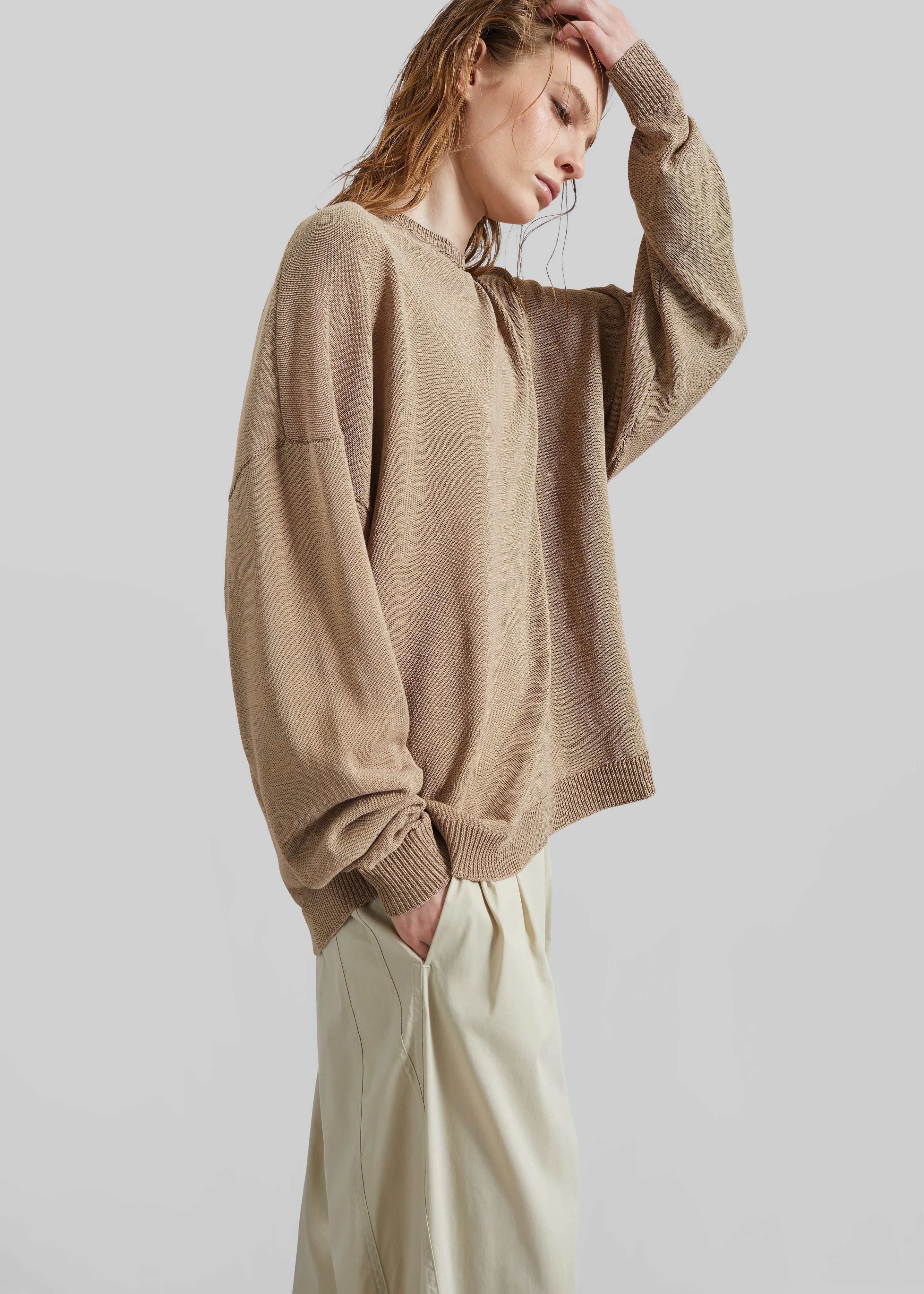 Basel Crew Neck Sweater - Beige sold by Frankie Shop