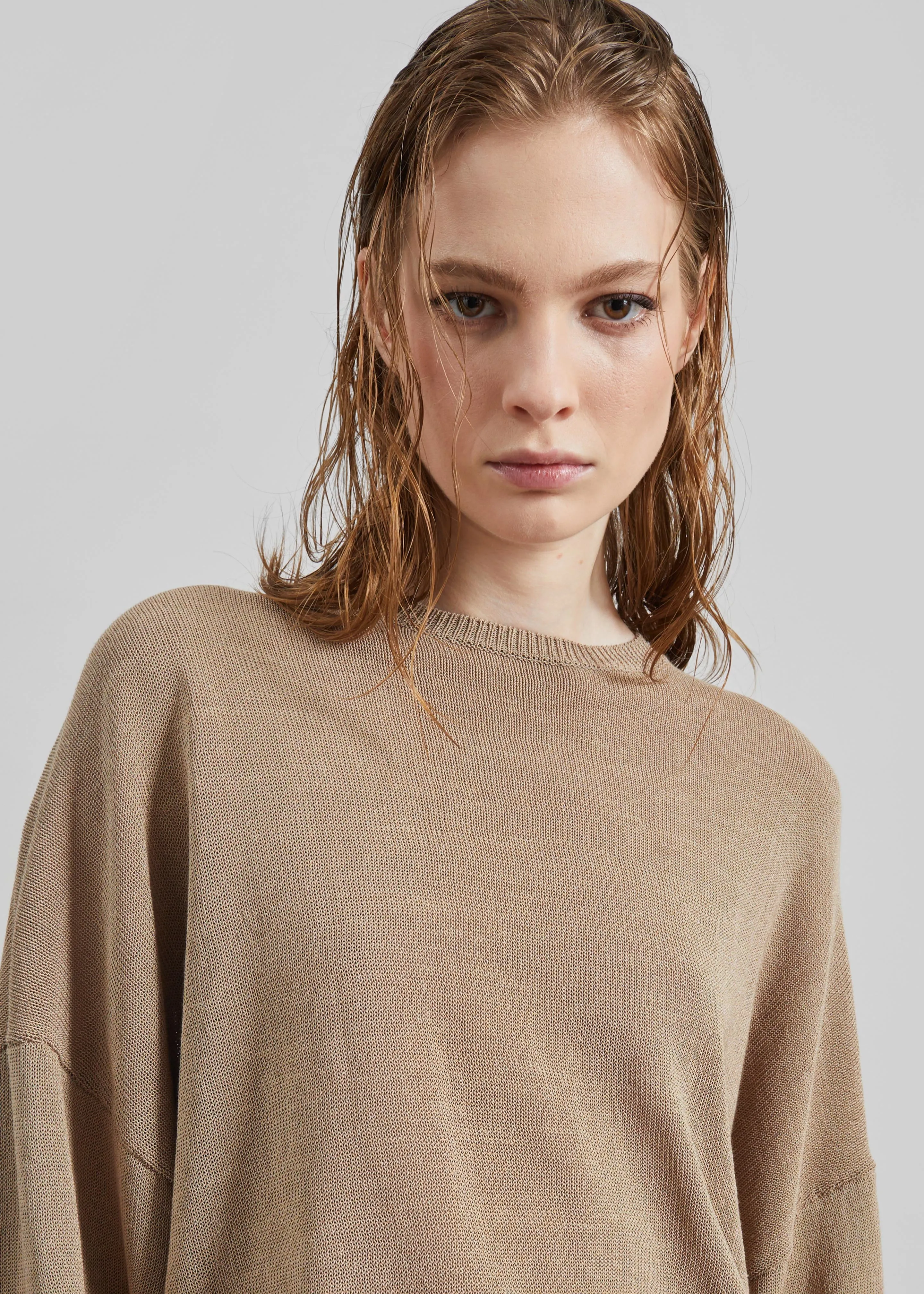 Basel Crew Neck Sweater - Beige sold by Frankie Shop product image thumbnail 5