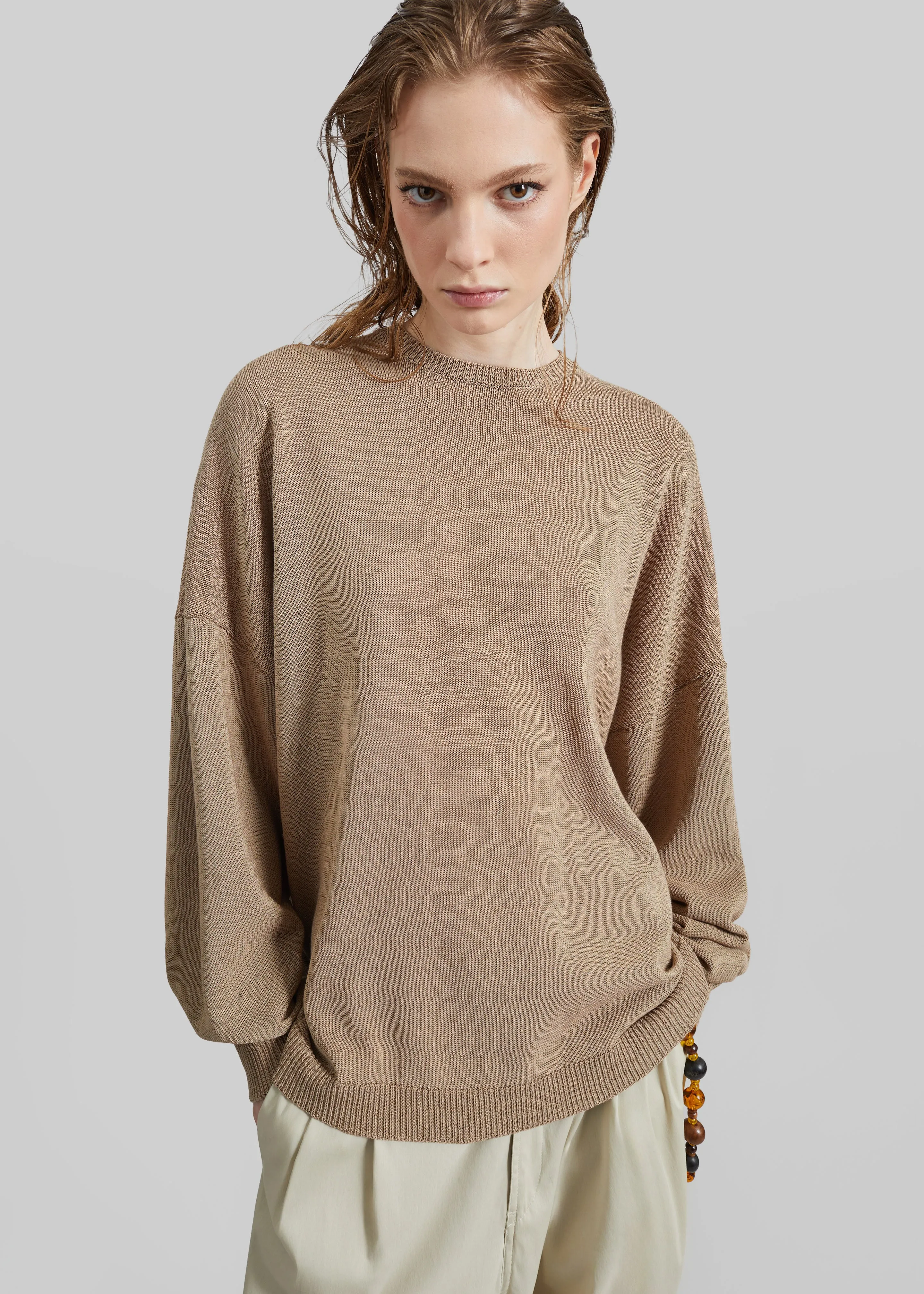 Basel Crew Neck Sweater - Beige sold by Frankie Shop product image thumbnail 2