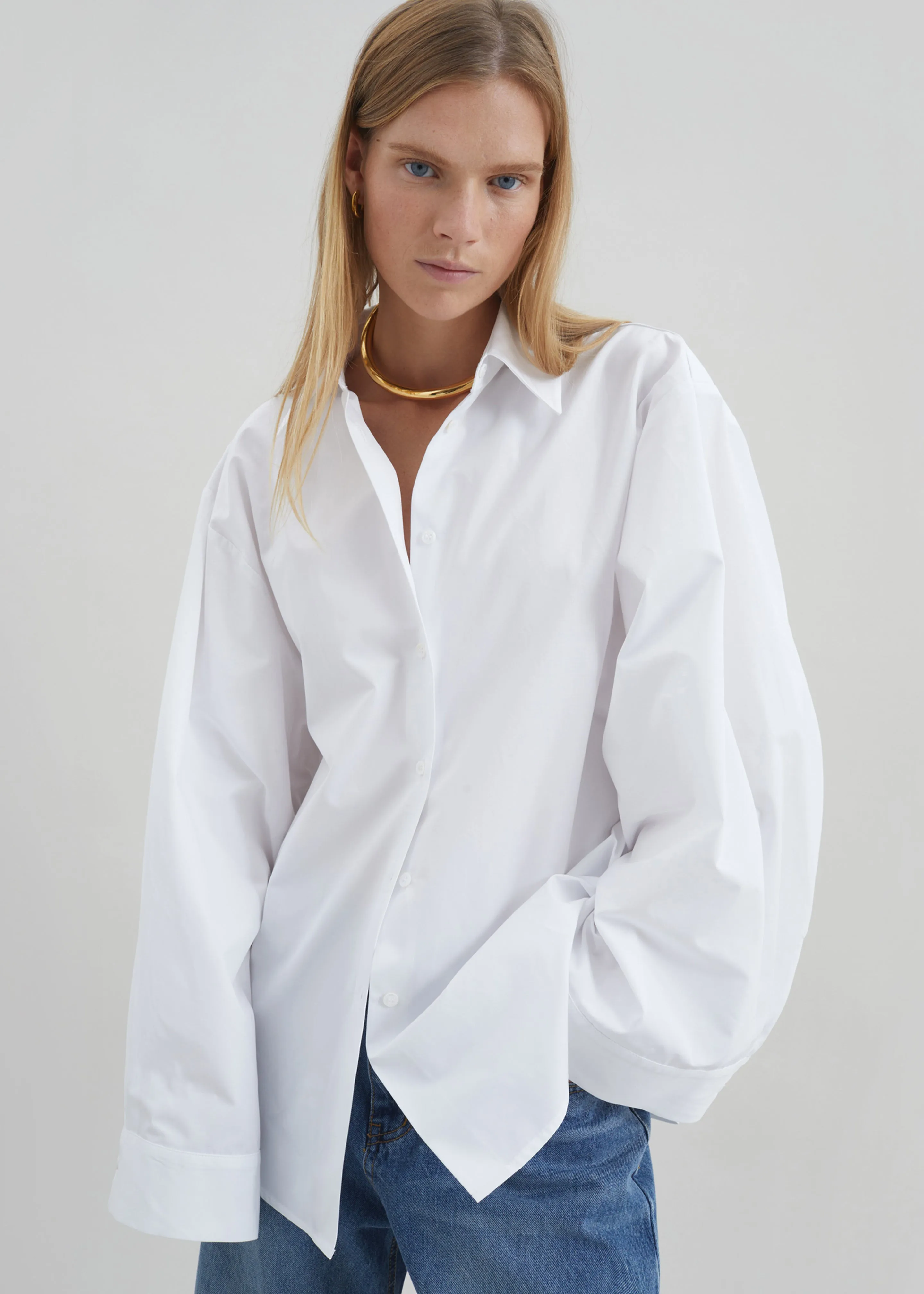 Tila Wide Sleeve Shirt - White sold by Frankie Shop
