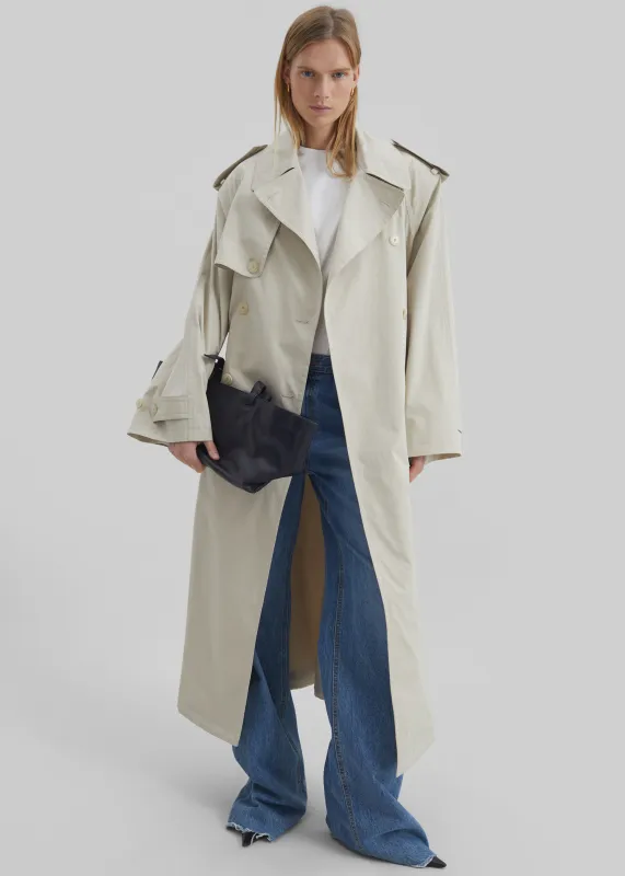 Riva Cotton Trench Coat - Light Beige made by Frankie Shop