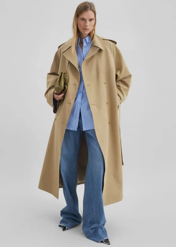 Riva Cotton Trench Coat - Camel sold by Frankie Shop