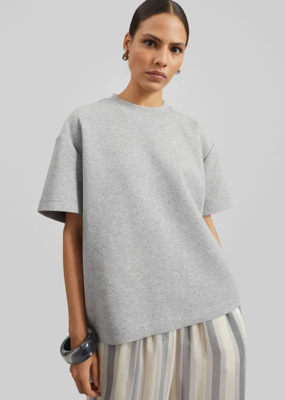 Scoob Boxy T-Shirt - Grey Melange made by Frankie Shop