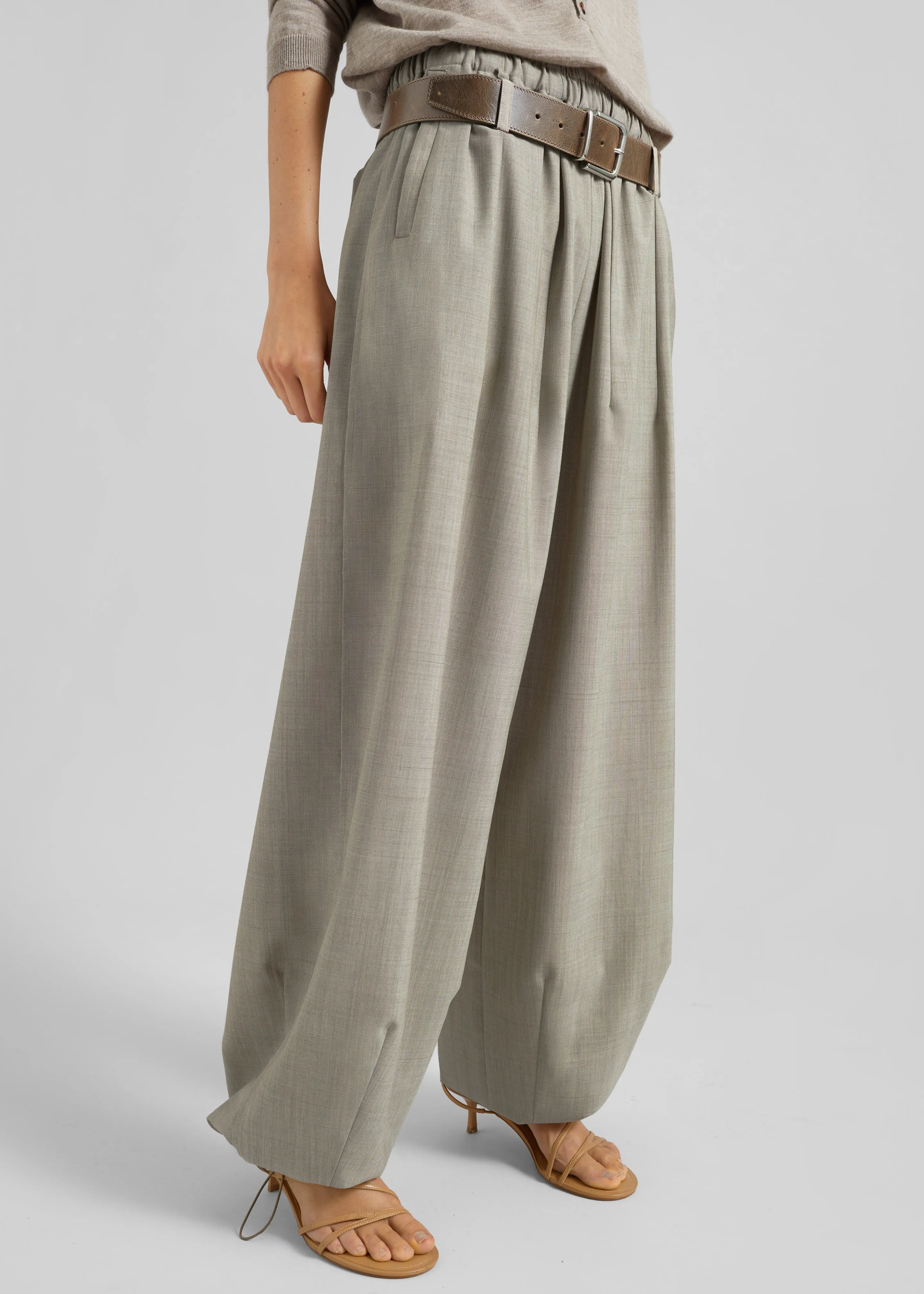 Oakdale Track Pants - Beige Melange sold by Frankie Shop