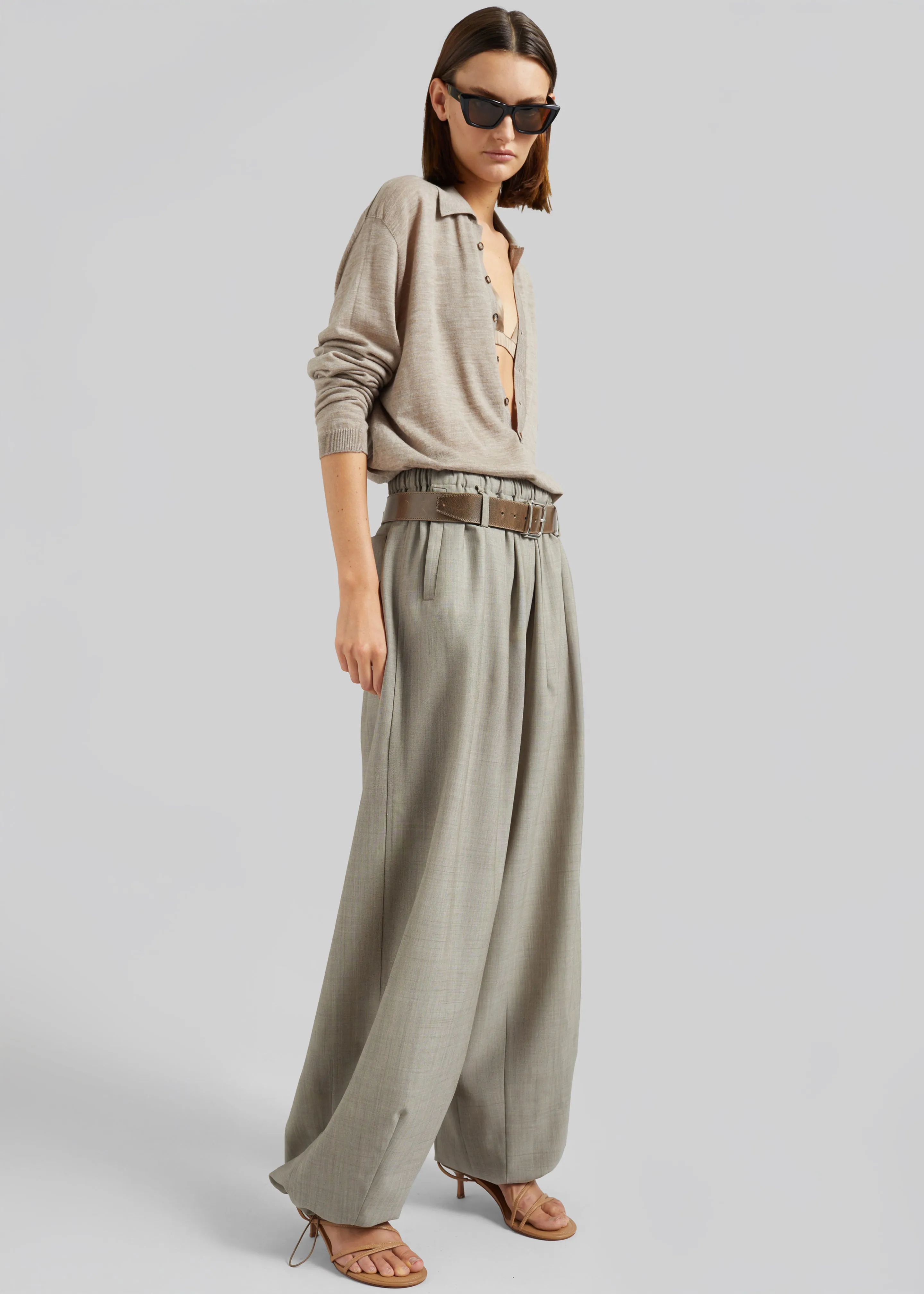 Oakdale Track Pants - Beige Melange sold by Frankie Shop product image thumbnail 2