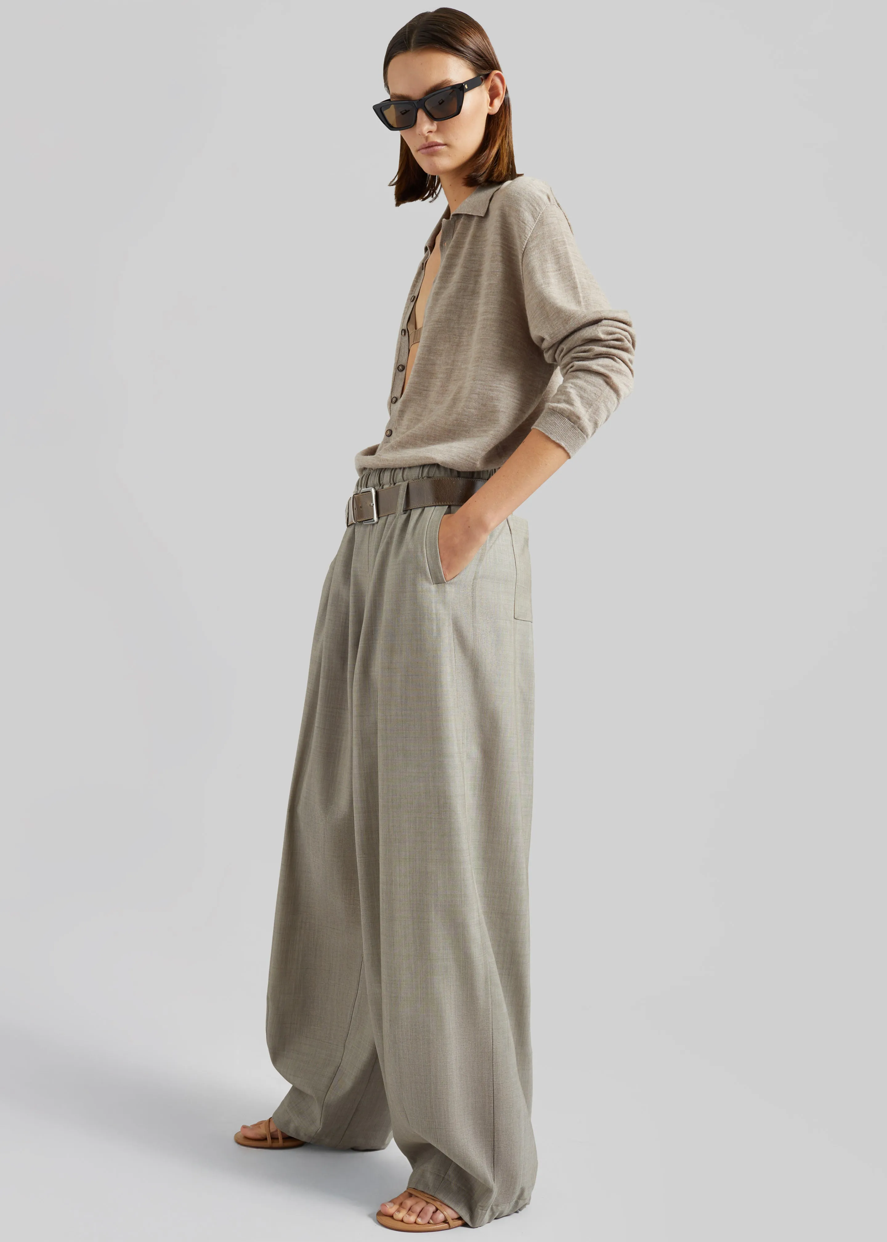 Oakdale Track Pants - Beige Melange sold by Frankie Shop product image thumbnail 5