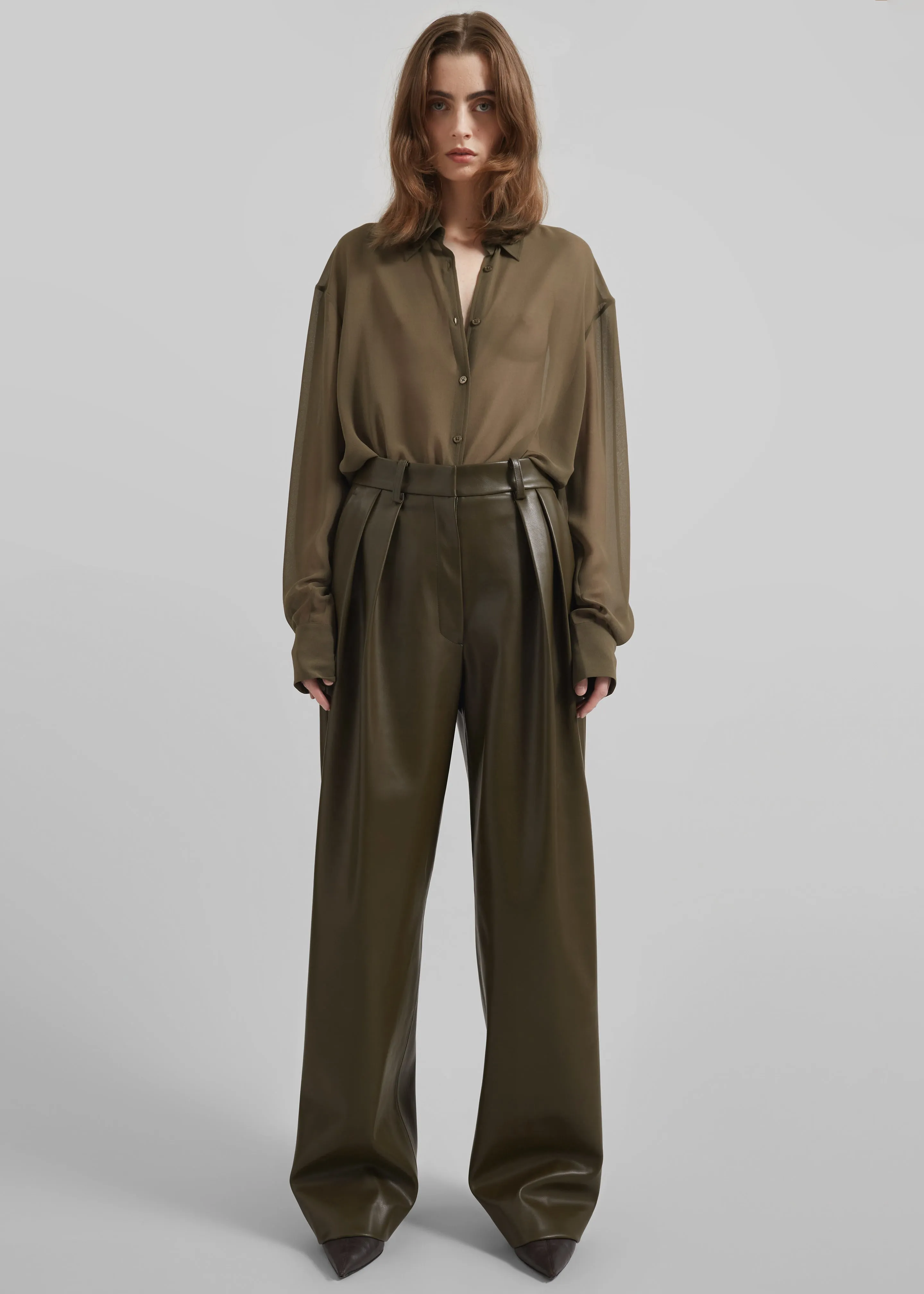 Peri Georgette Shirt - Khaki sold by Frankie Shop product image thumbnail 2