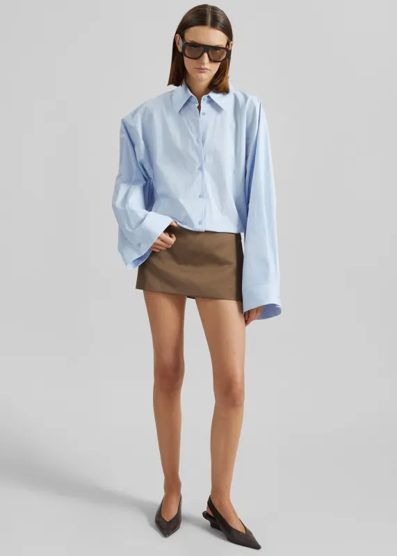 Hera Satin Mini Skirt - Brown sold by Frankie Shop