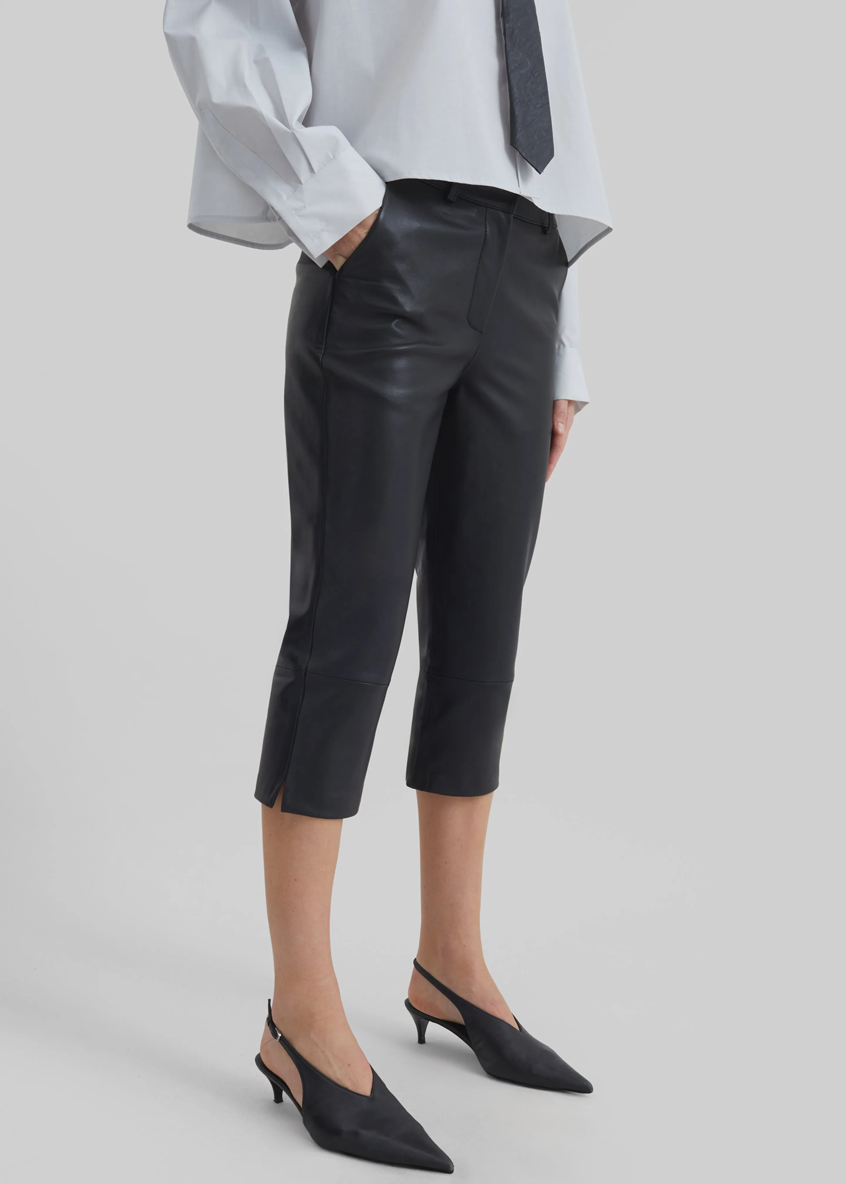 Lior Leather Capri Pants - Black sold by Frankie Shop product image thumbnail 3