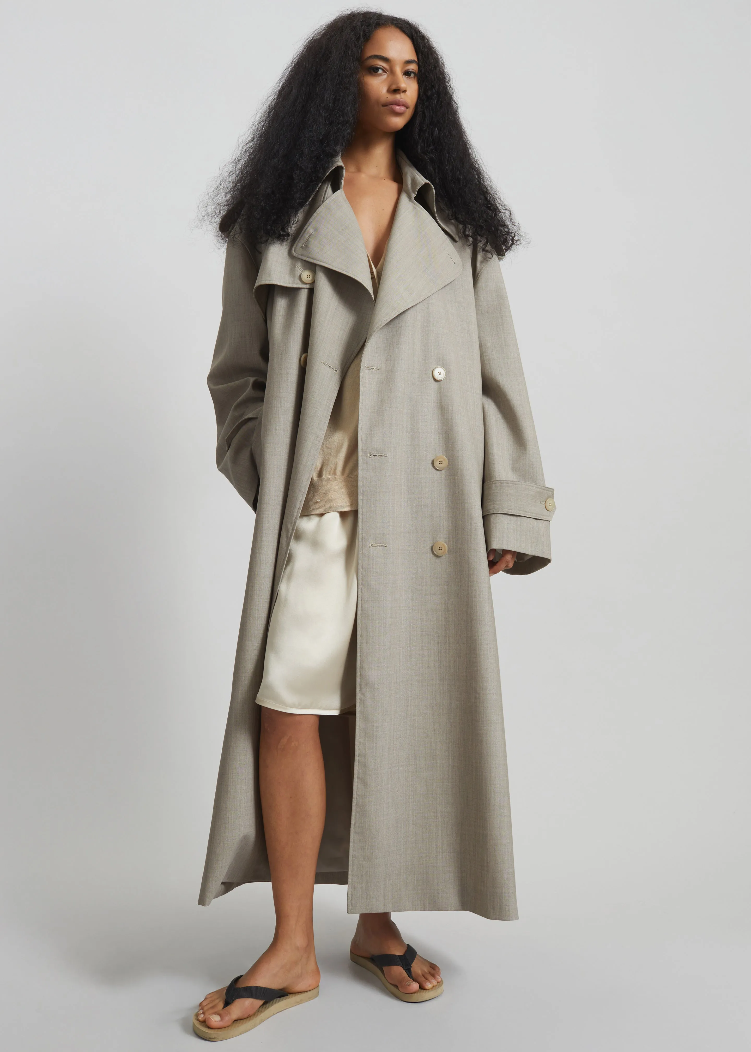 Dursley Oversized Trench Coat - Beige Melange sold by Frankie Shop product image thumbnail 5