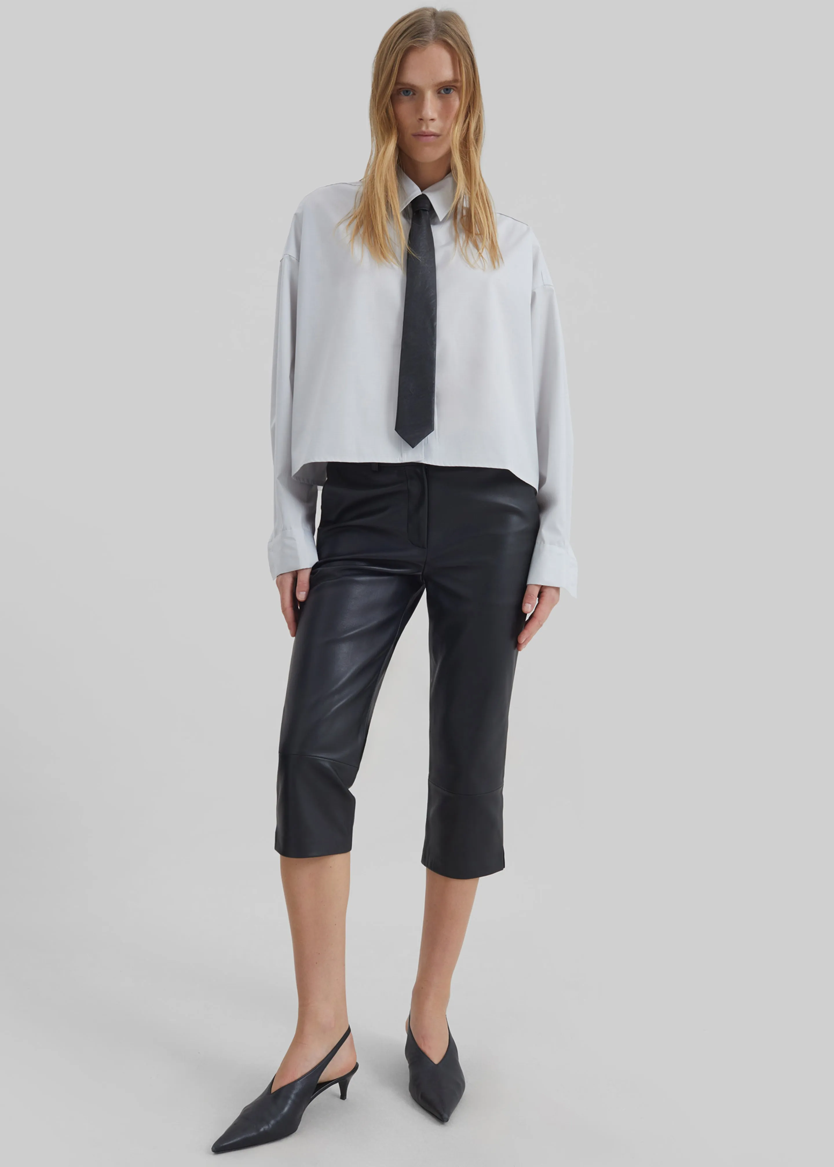 Arlen Cotton Boxy Shirt - Slate Grey sold by Frankie Shop product image thumbnail 3