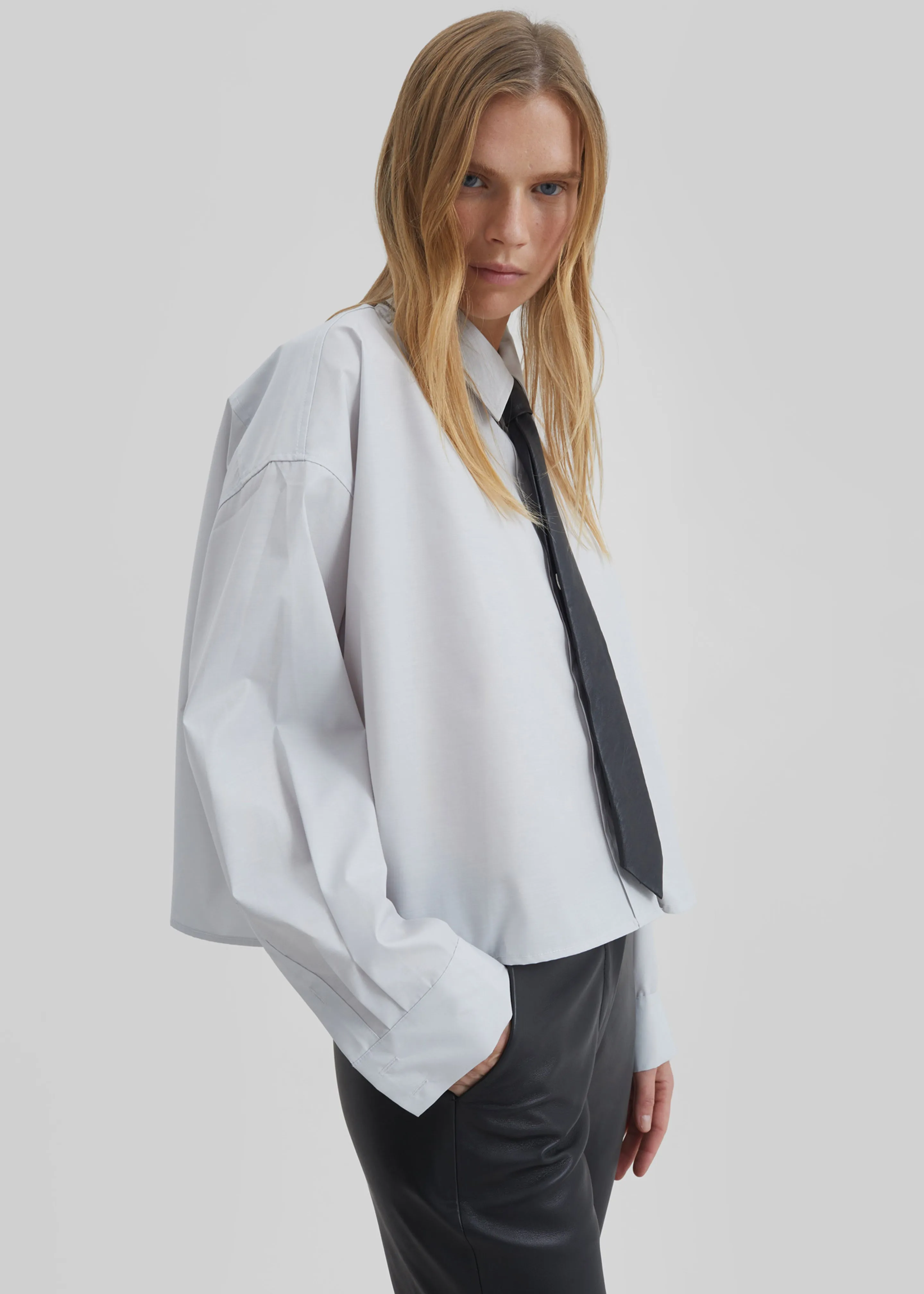 Arlen Cotton Boxy Shirt - Slate Grey sold by Frankie Shop product image thumbnail 2