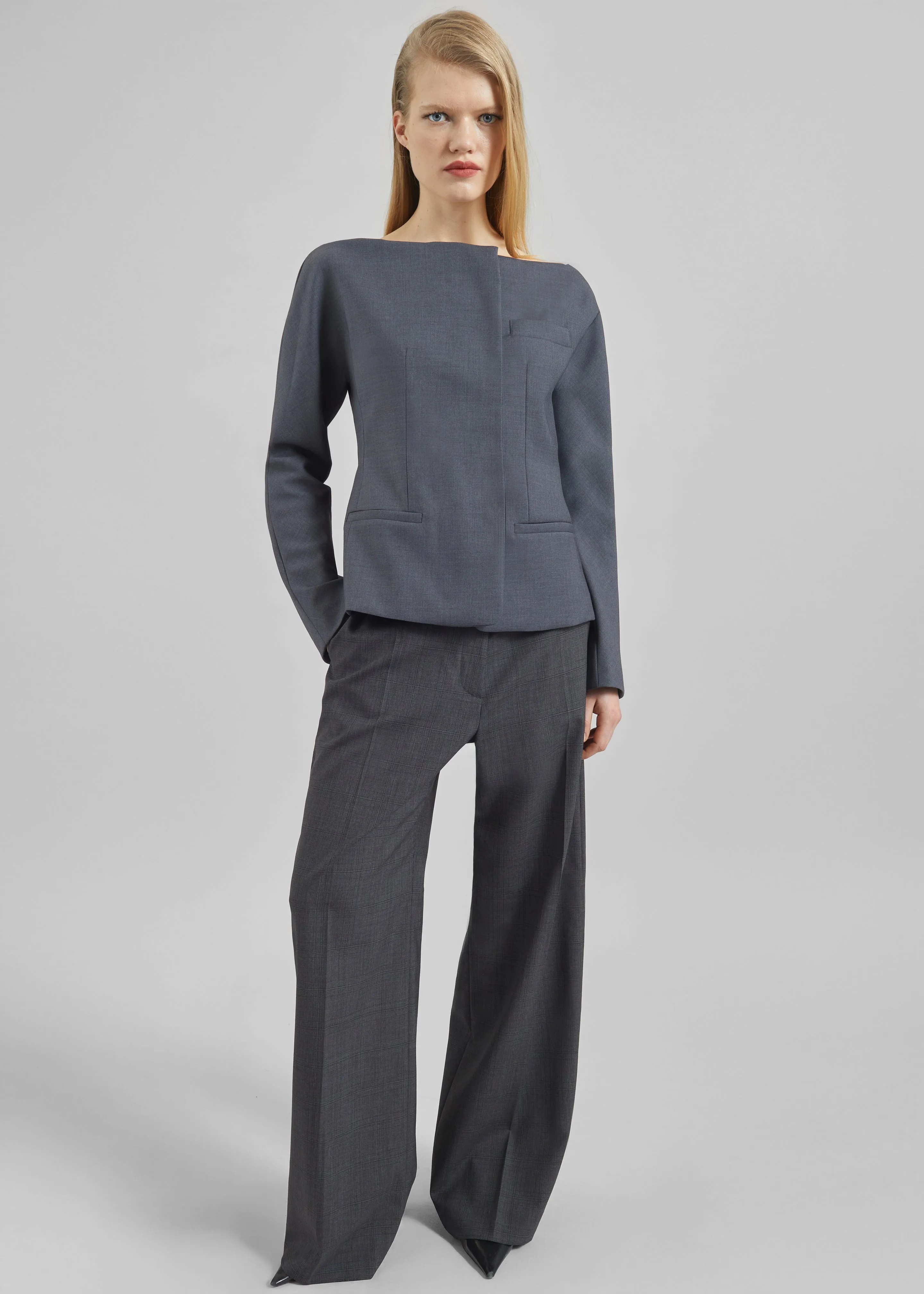 Troense Boatneck Tailored Blazer - Grey sold by Frankie Shop product image thumbnail 3