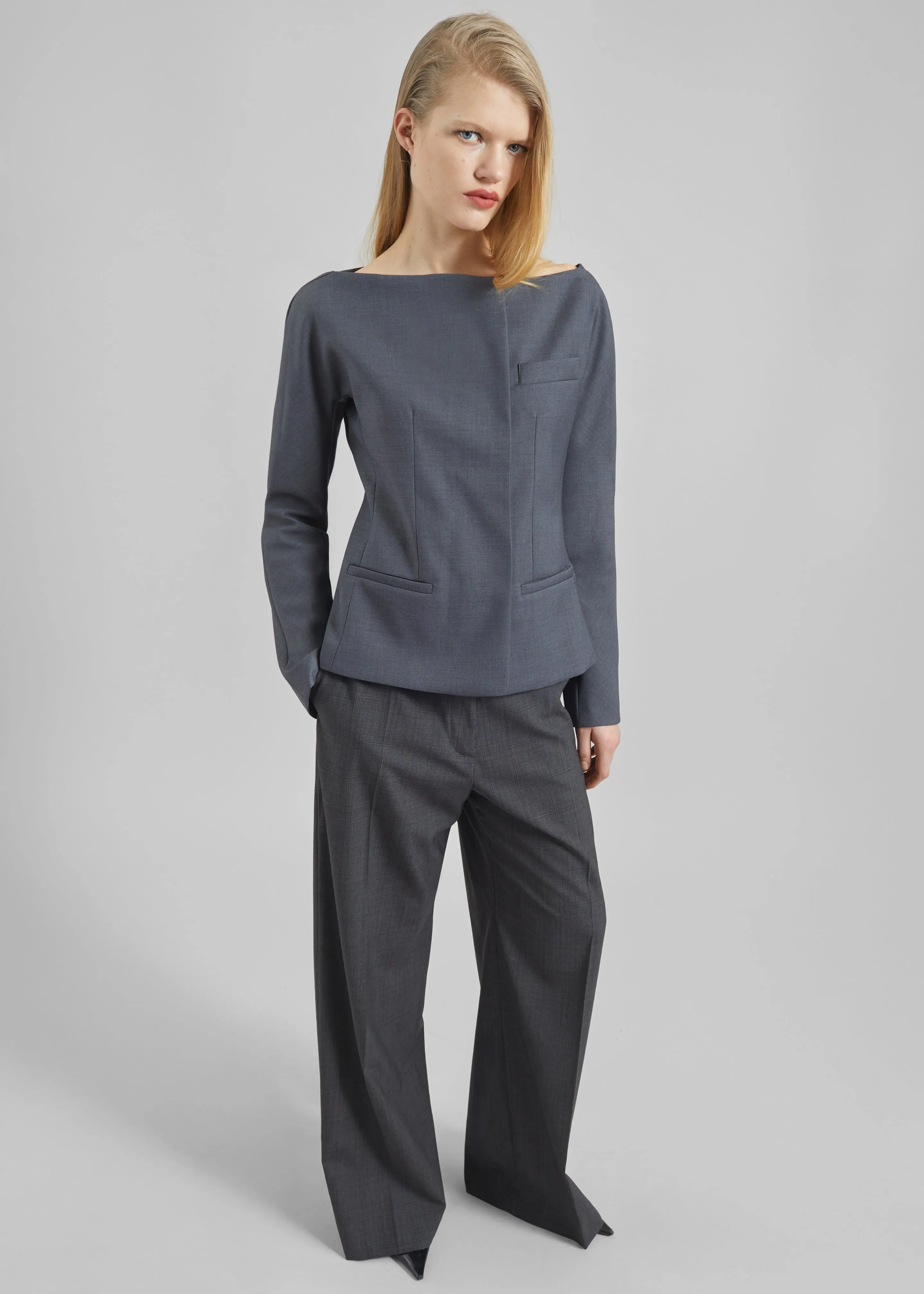 Troense Boatneck Tailored Blazer - Grey sold by Frankie Shop product image thumbnail 5