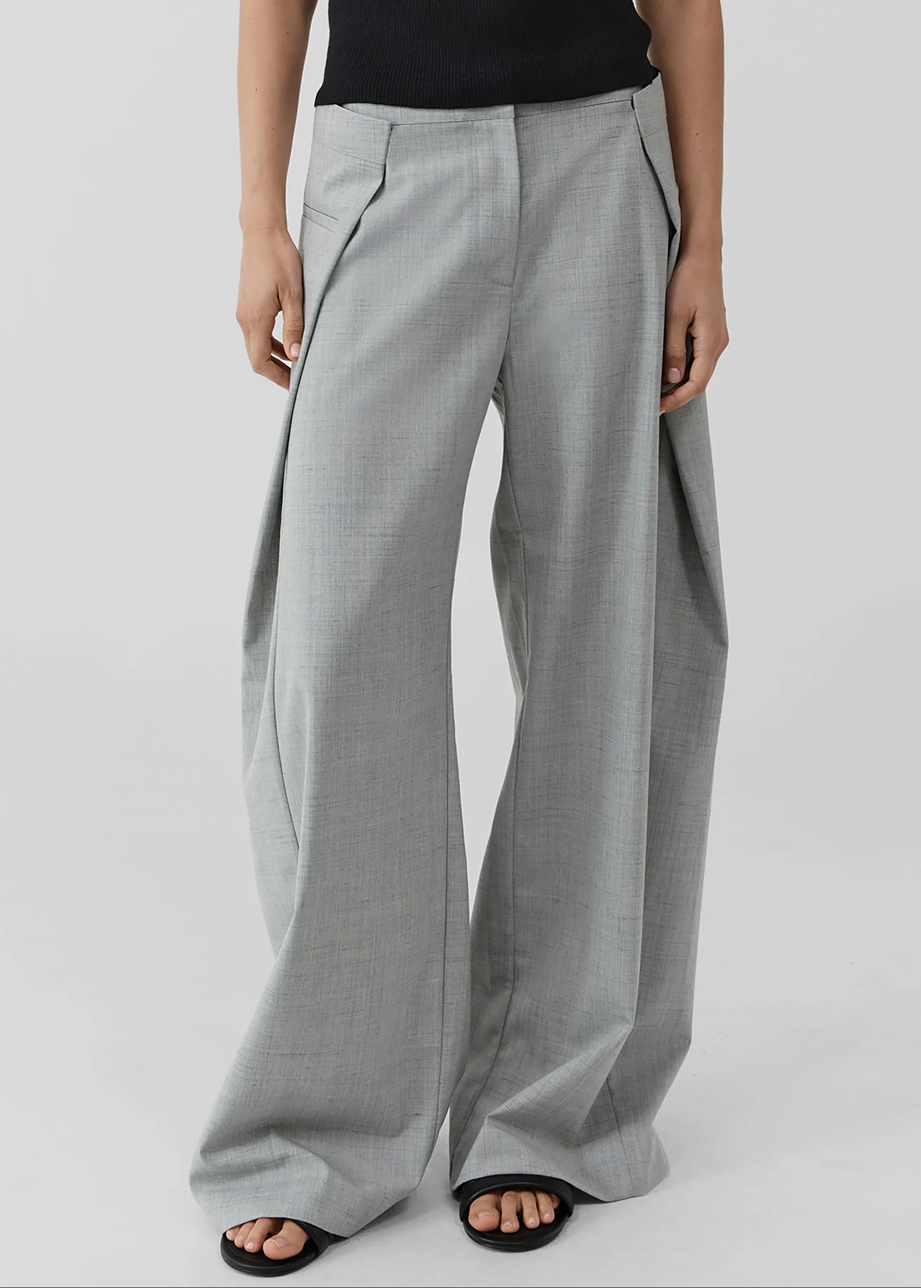 St. Agni Tailored Fold Pants - Concrete sold by Frankie Shop product image thumbnail 2