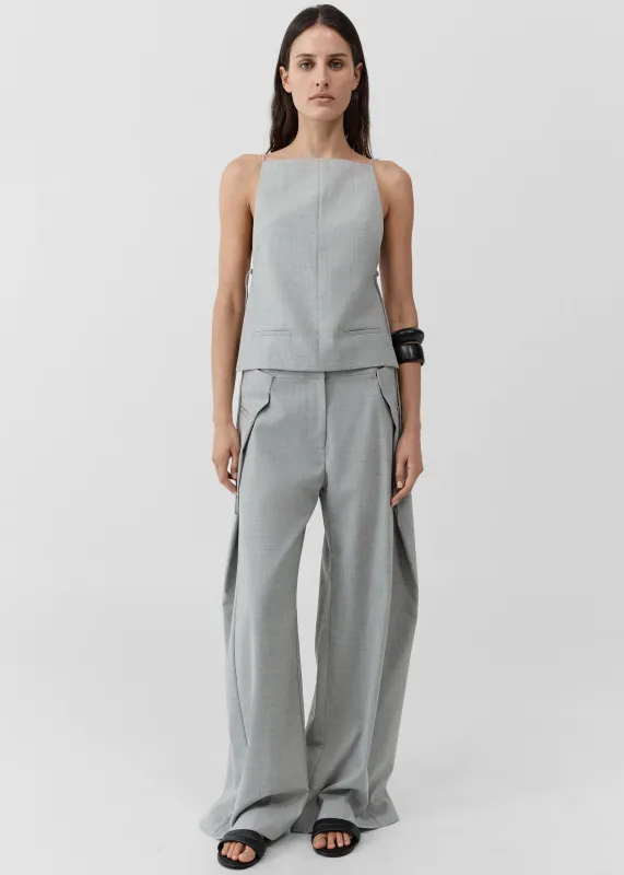 St. Agni Tailored Fold Pants - Concrete made by St. Agni