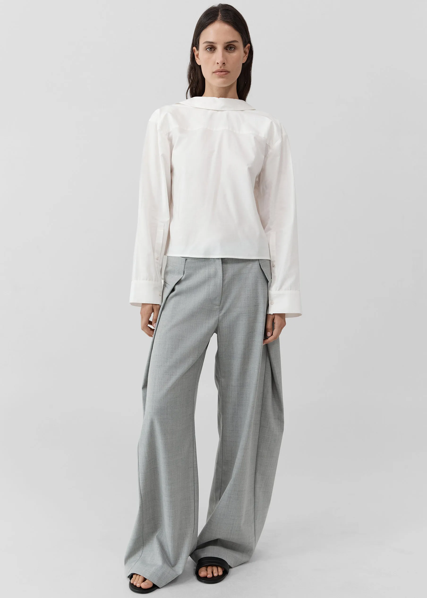 St. Agni Tailored Fold Pants - Concrete sold by Frankie Shop product image thumbnail 5