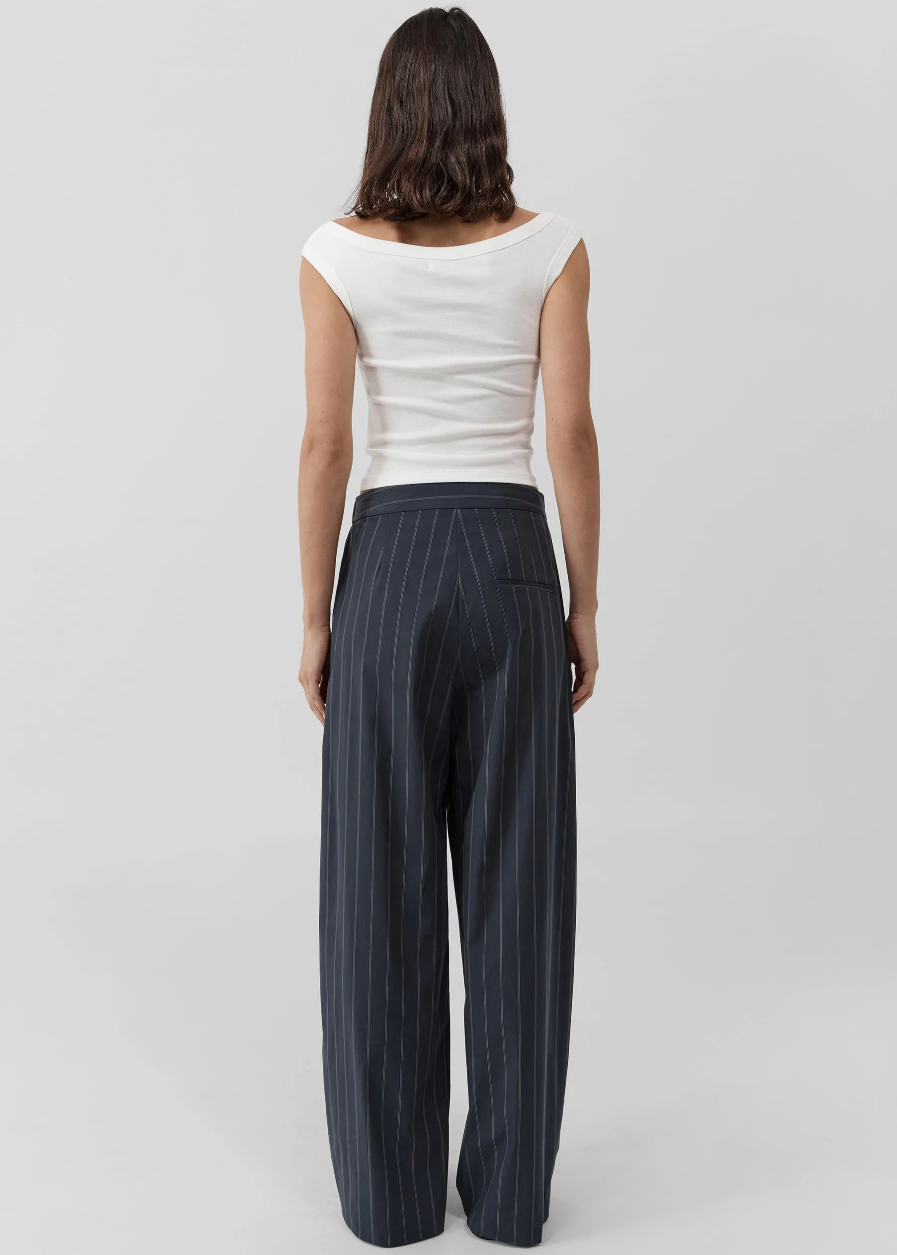 St. Agni Stripe Relaxed Pleat Pants - Ink Stripe sold by Frankie Shop product image thumbnail 5