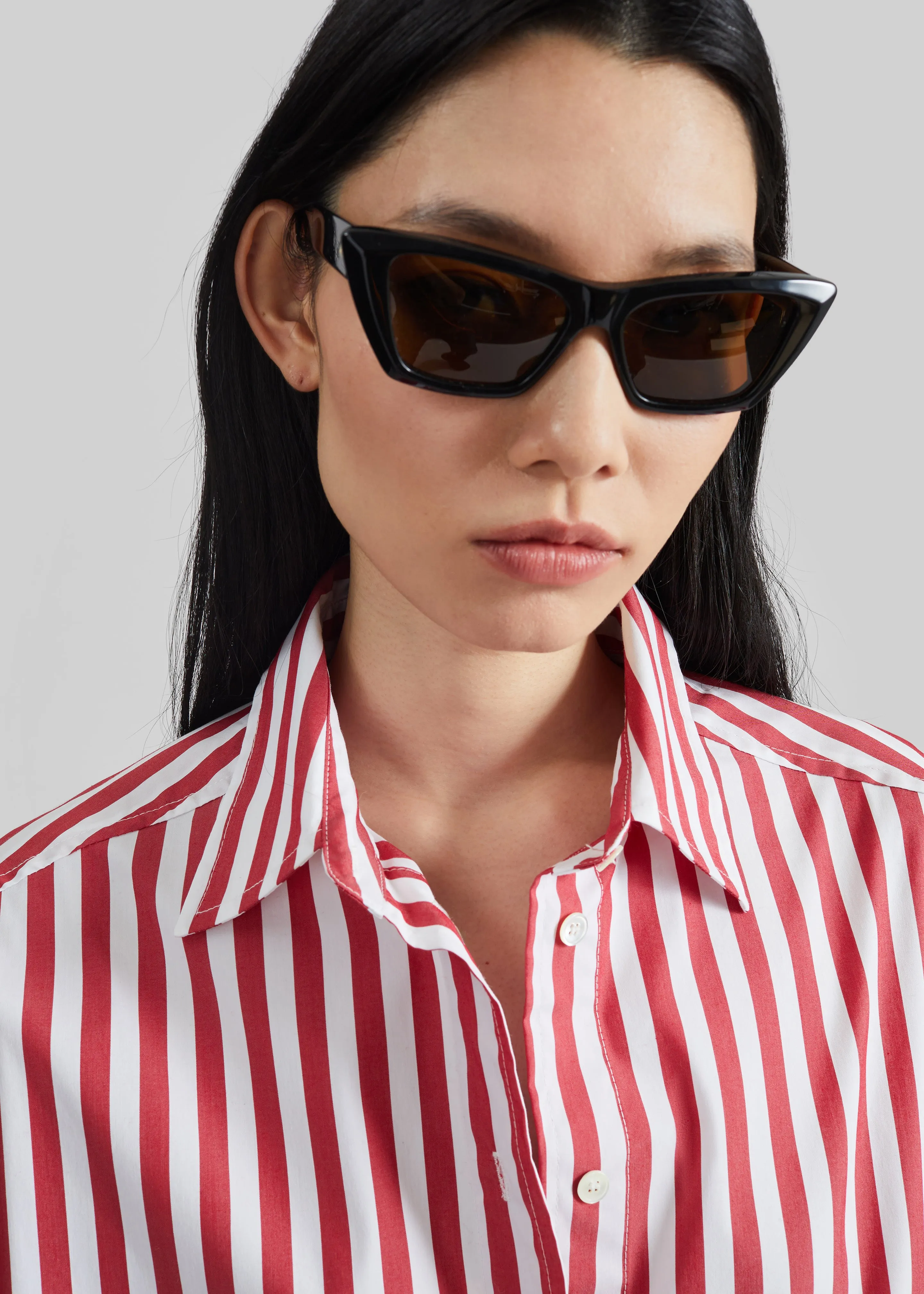 Sylvia Oxford Shirt - White/Red Stripe sold by Frankie Shop product image thumbnail 4