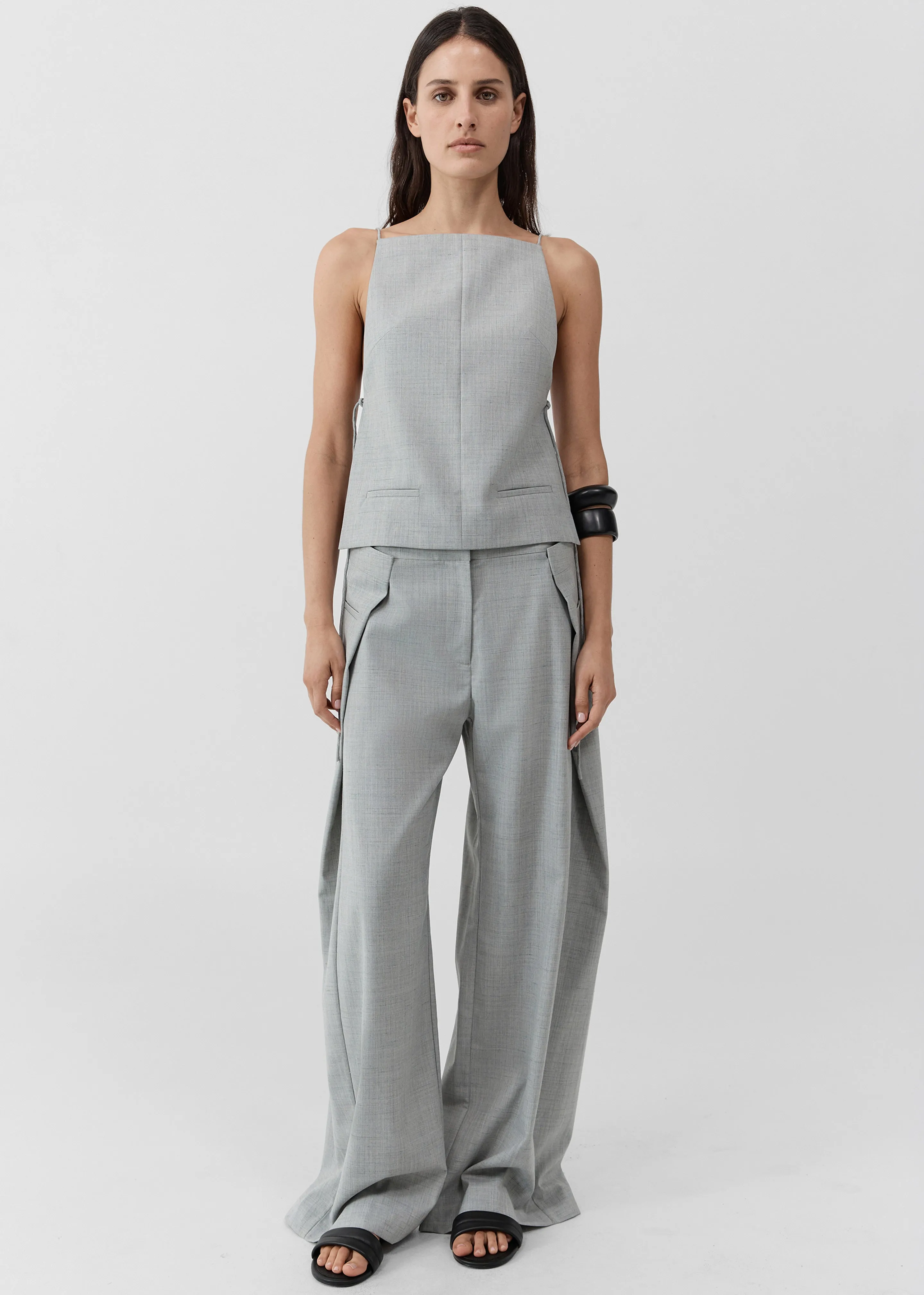St. Agni Square Side Tie Top - Concrete sold by Frankie Shop product image thumbnail 3