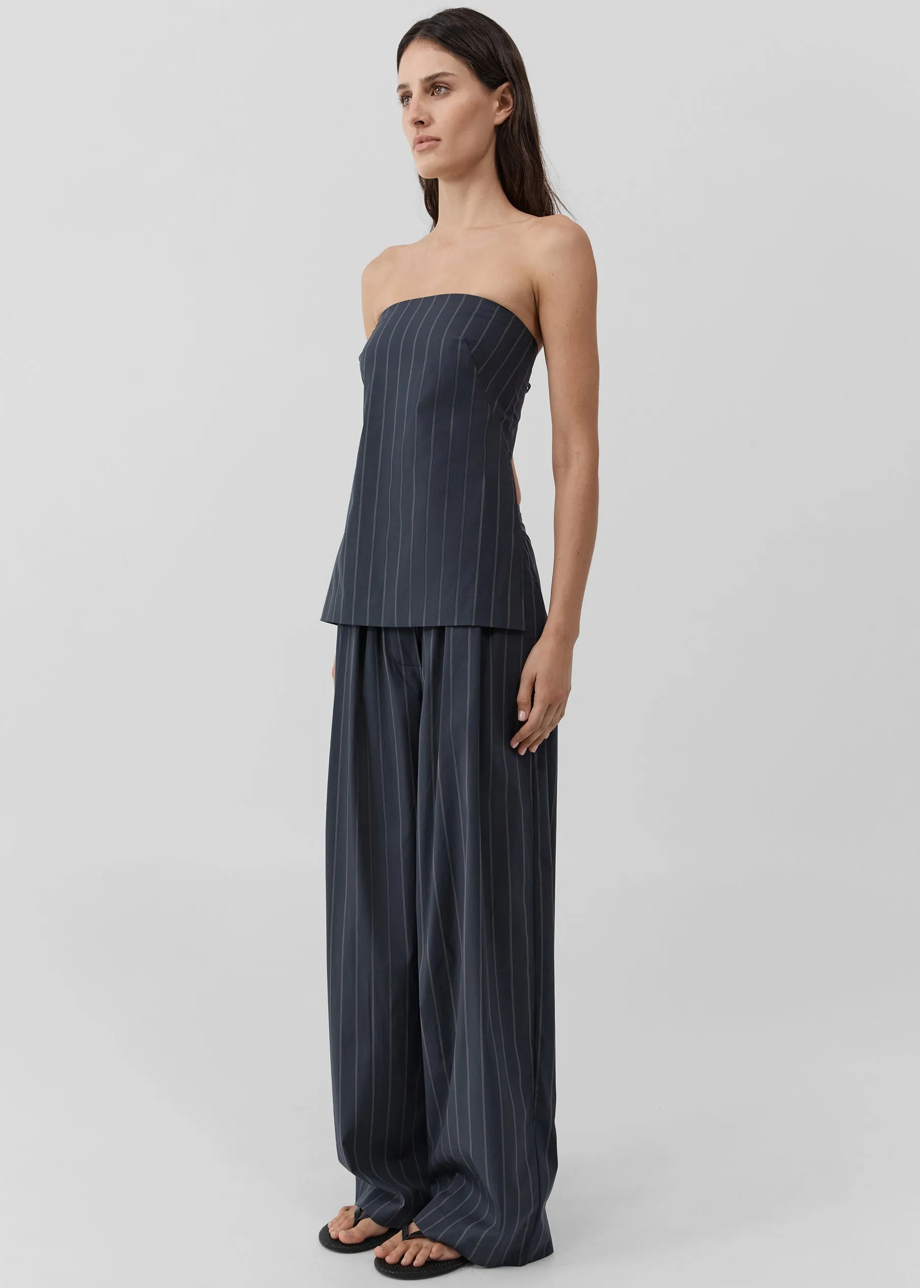 St. Agni Strapless Rouleau Tie Top - Ink Stripe sold by Frankie Shop product image thumbnail 3