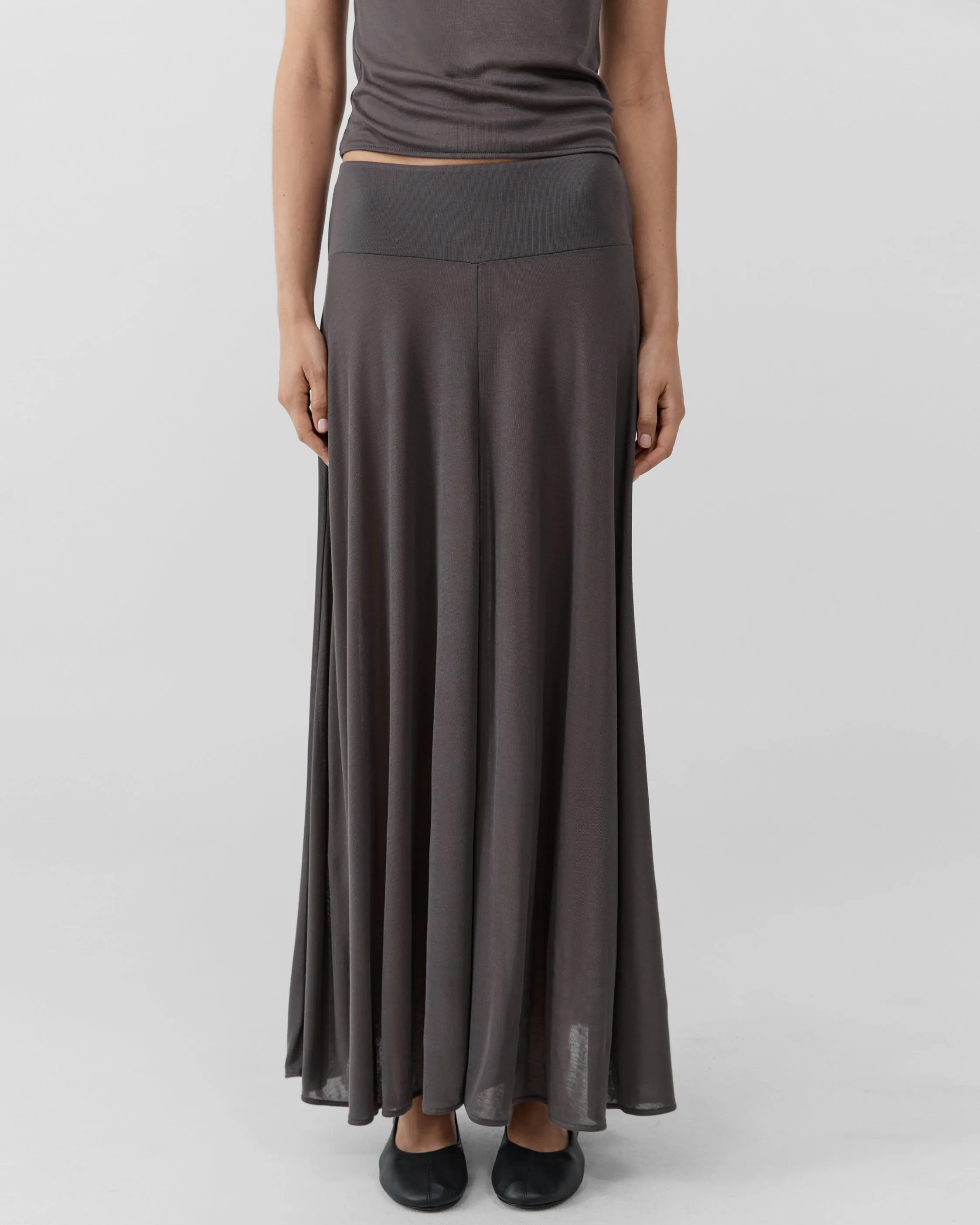 St. Agni Fluid Jersey Skirt - Soot sold by Frankie Shop product image thumbnail 2