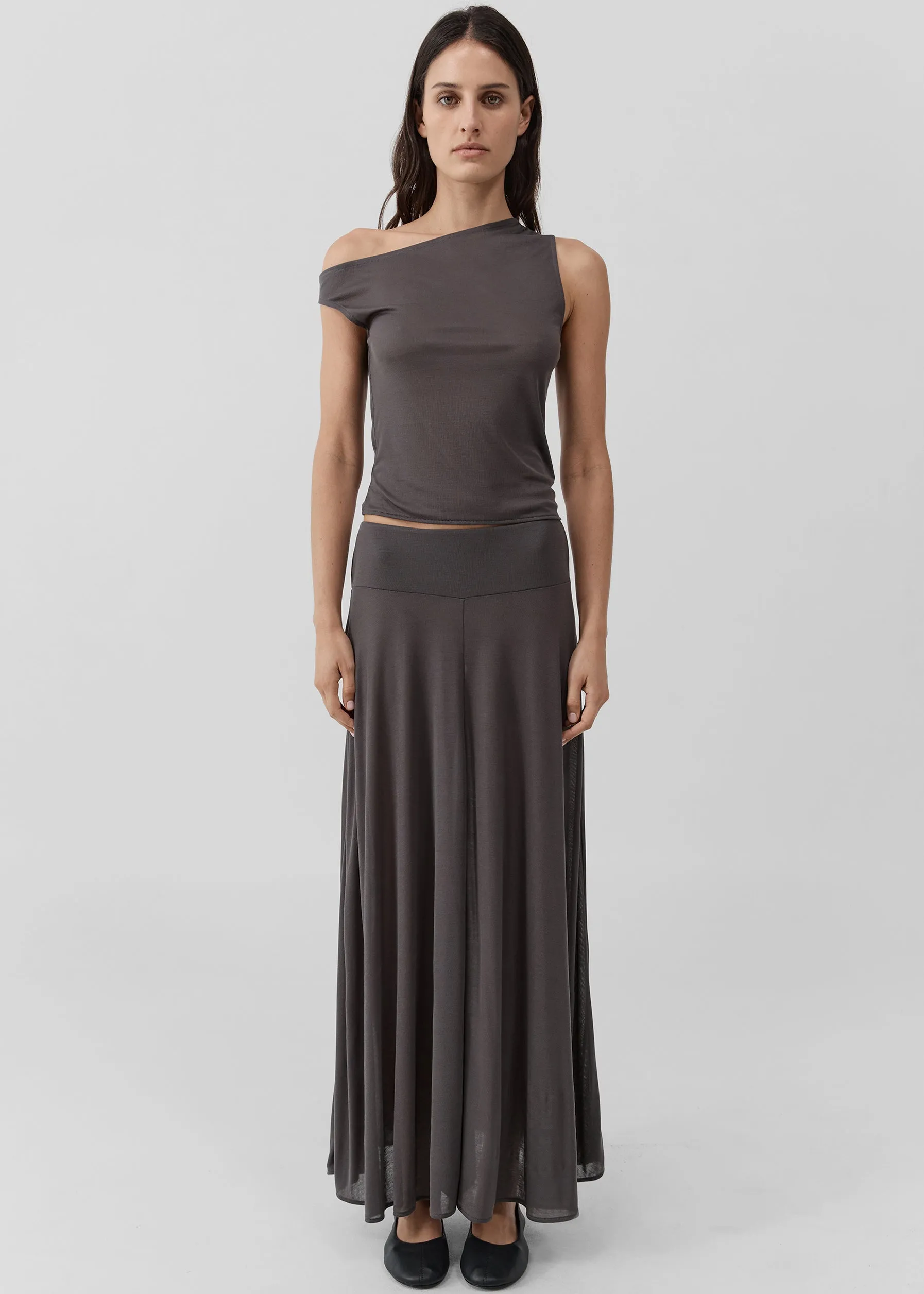 St. Agni Fluid Jersey Skirt - Soot sold by Frankie Shop product image thumbnail 3