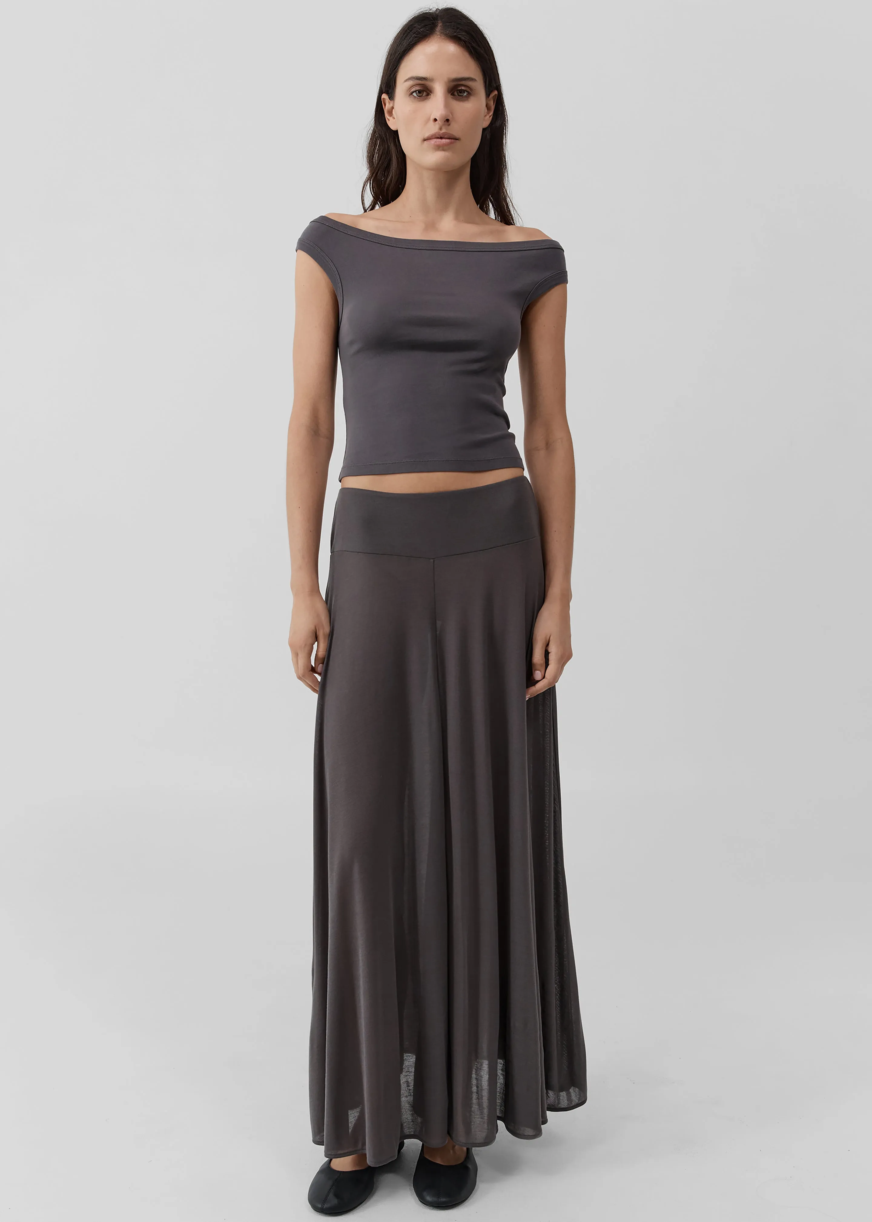 St. Agni Fluid Jersey Skirt - Soot sold by Frankie Shop product image thumbnail 4