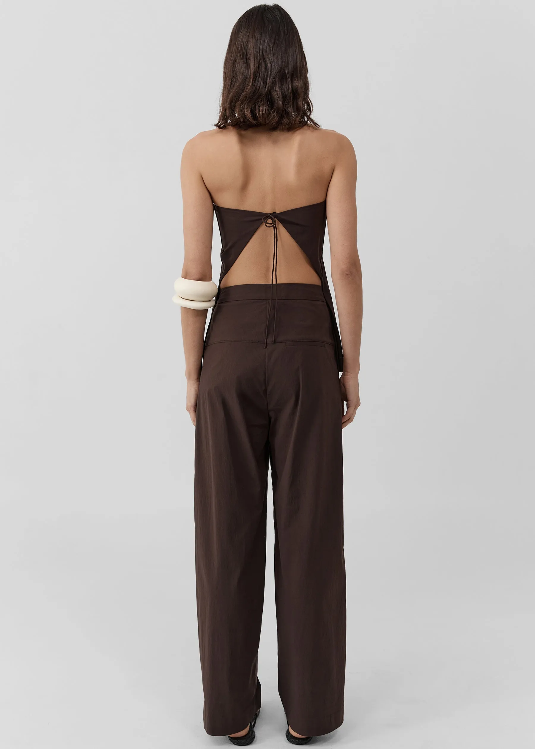St. Agni Strapless Rouleau Tie Top - Bark sold by Frankie Shop product image thumbnail 4