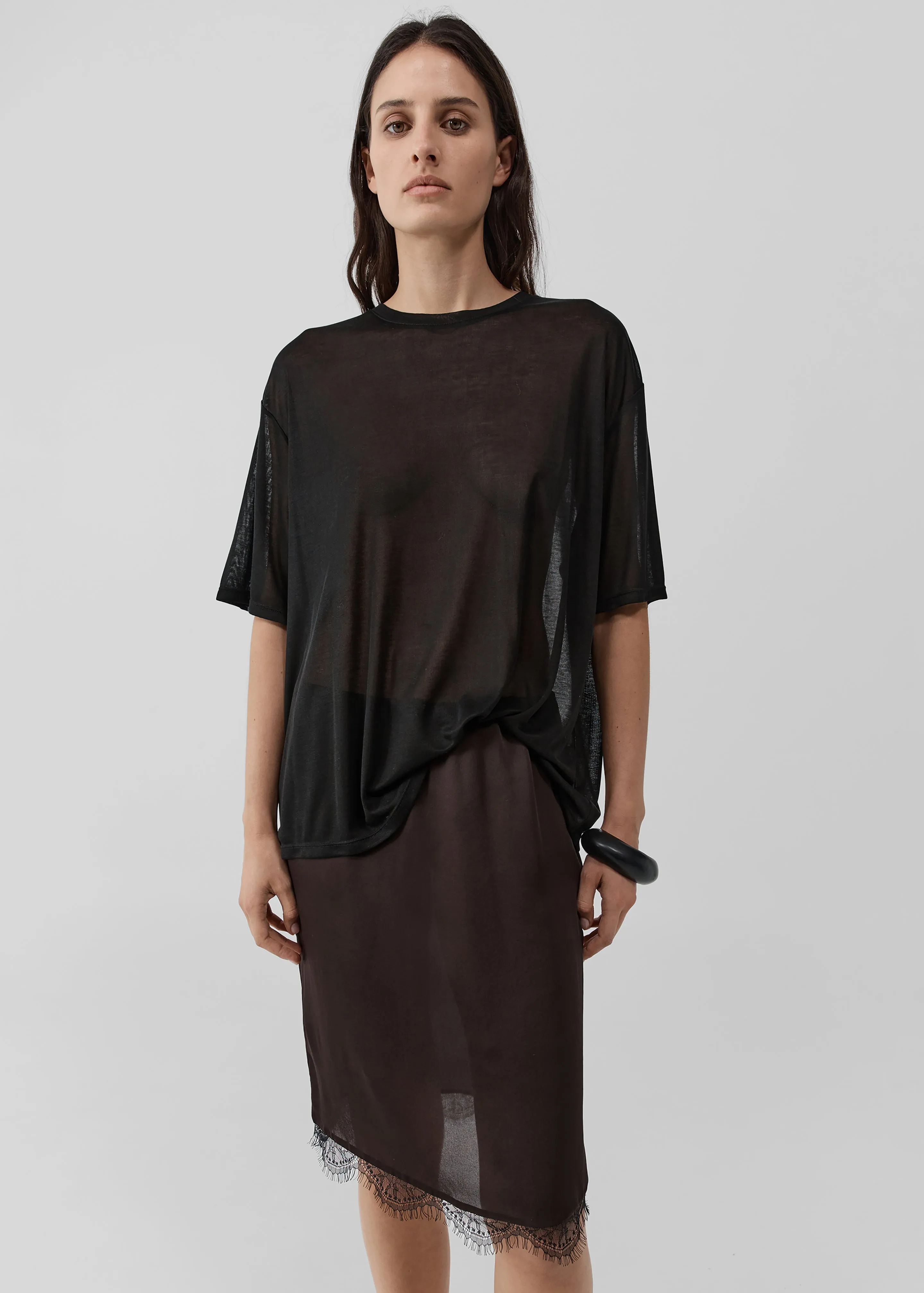 St. Agni Fine Jersey Relaxed Tee - Black sold by Frankie Shop