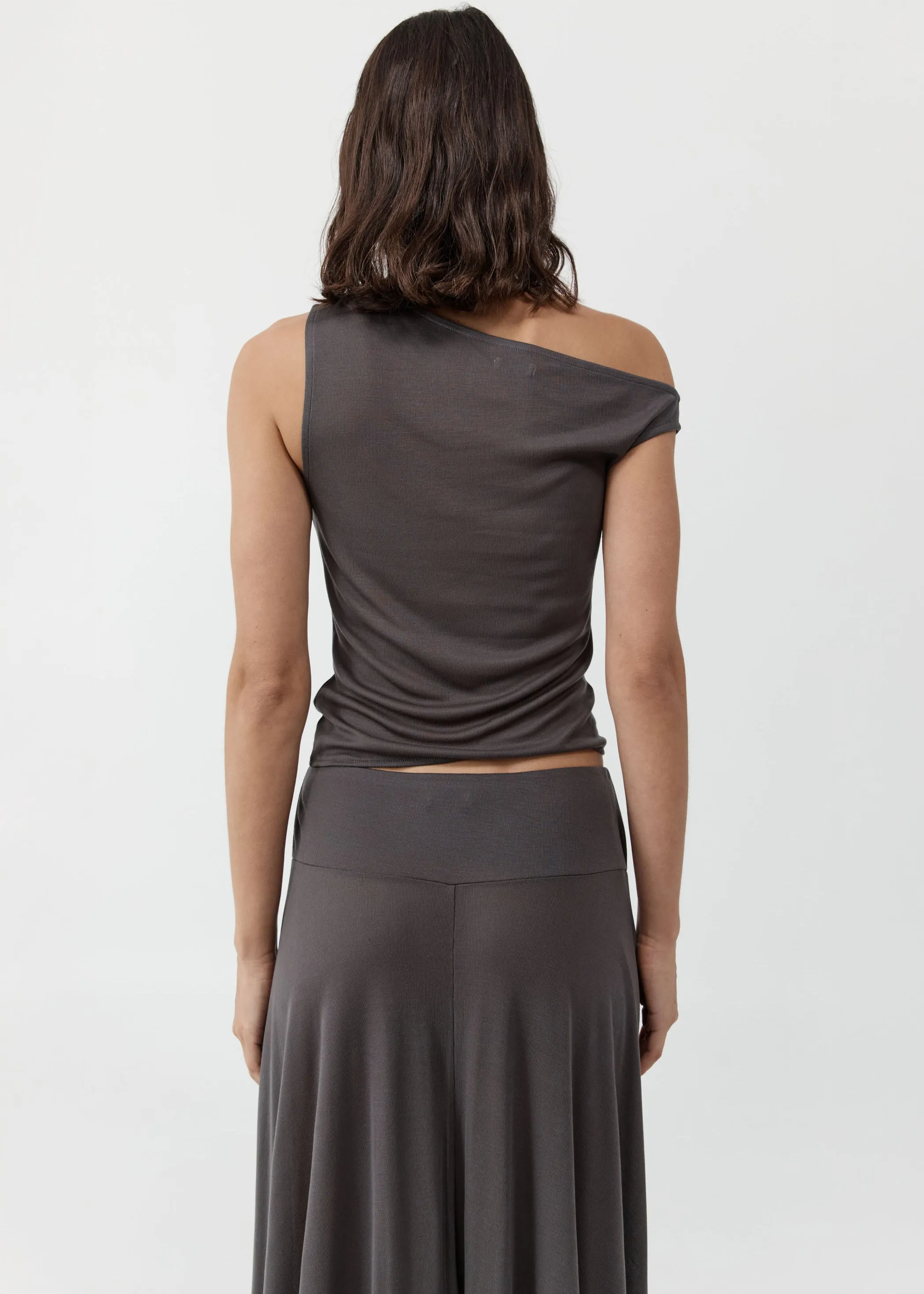 St. Agni Fine Jersey Asymm Top - Soot sold by Frankie Shop product image thumbnail 5