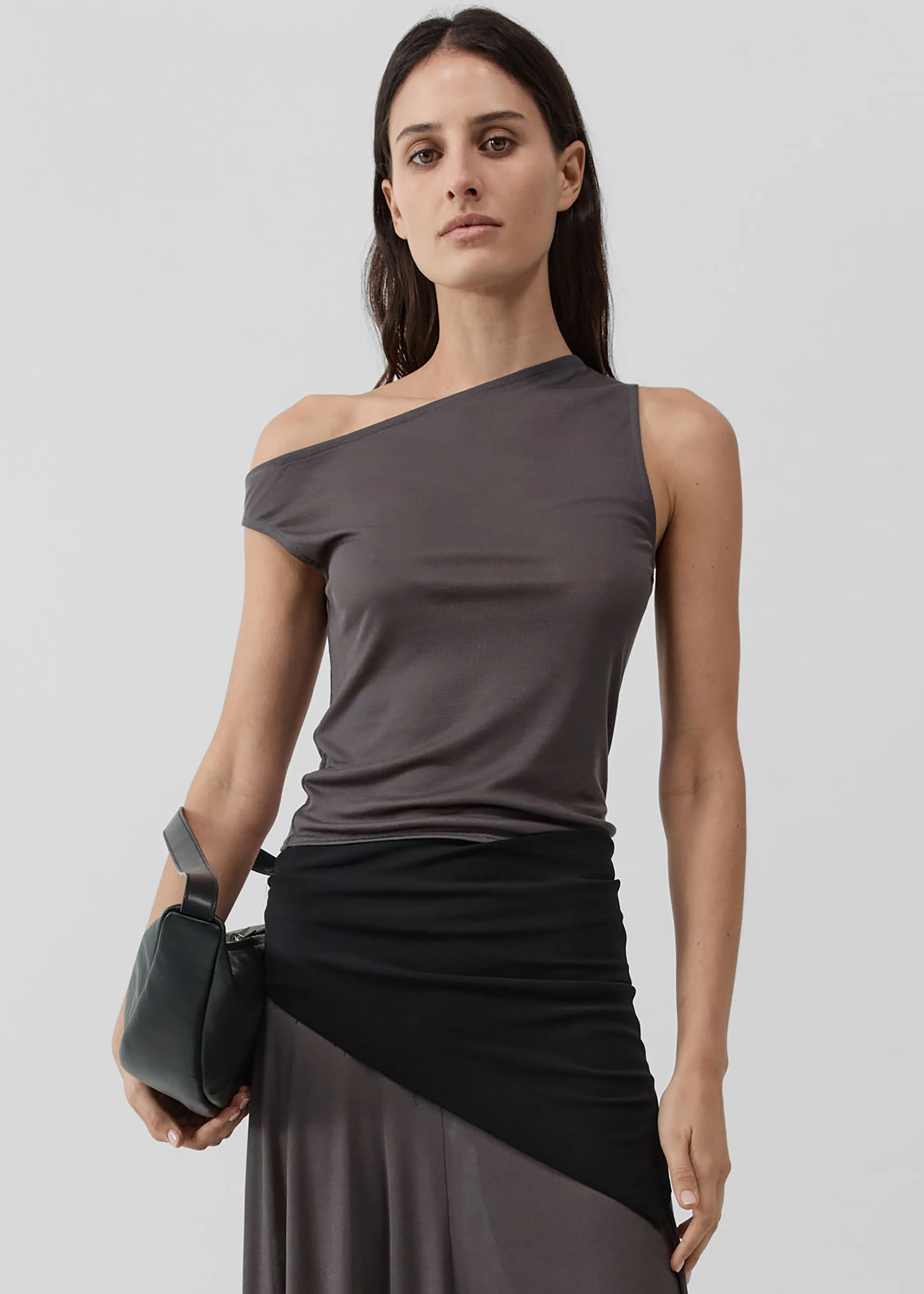 St. Agni Fine Jersey Asymm Top - Soot sold by Frankie Shop product image thumbnail 4