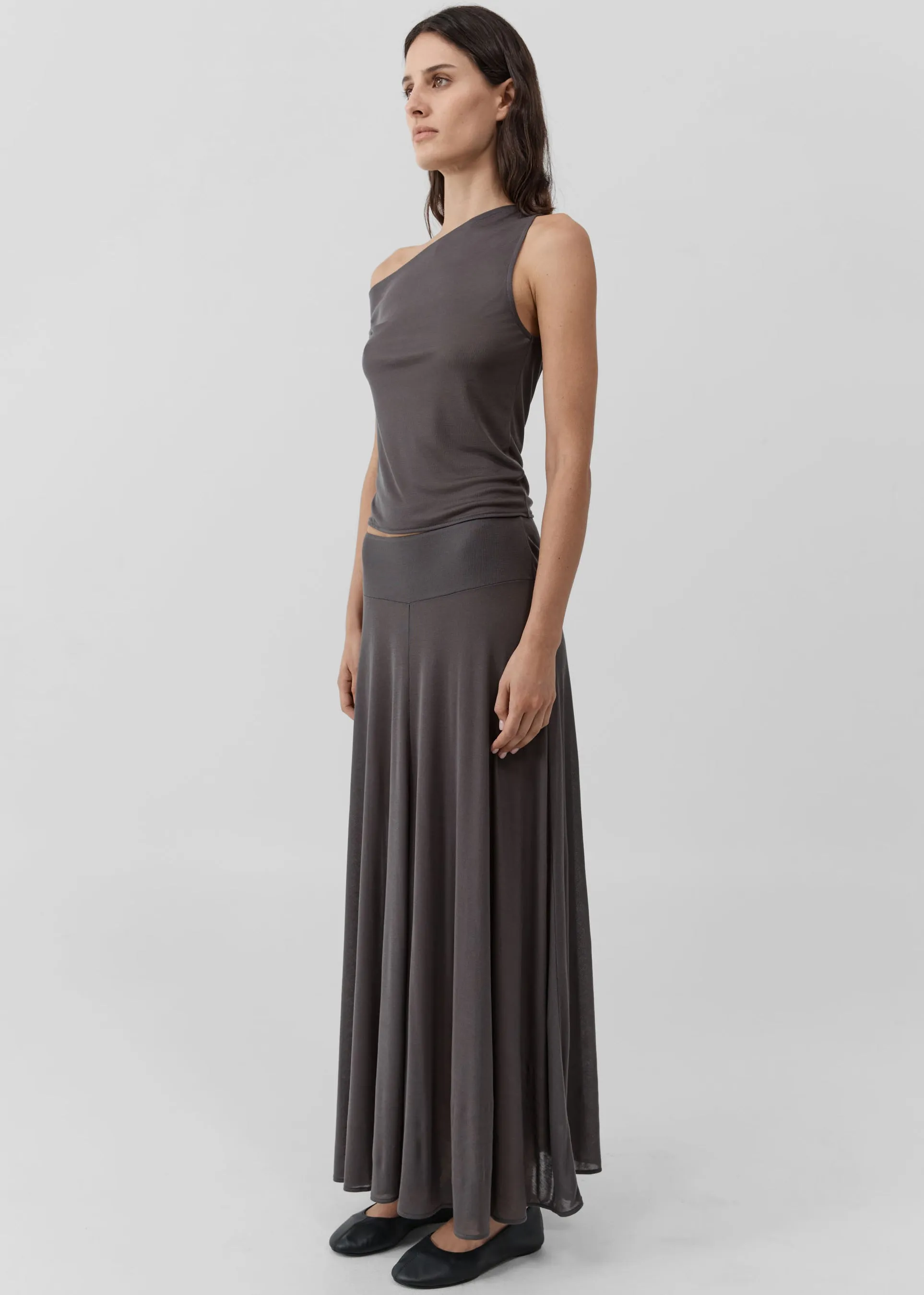 St. Agni Fine Jersey Asymm Top - Soot sold by Frankie Shop product image thumbnail 3