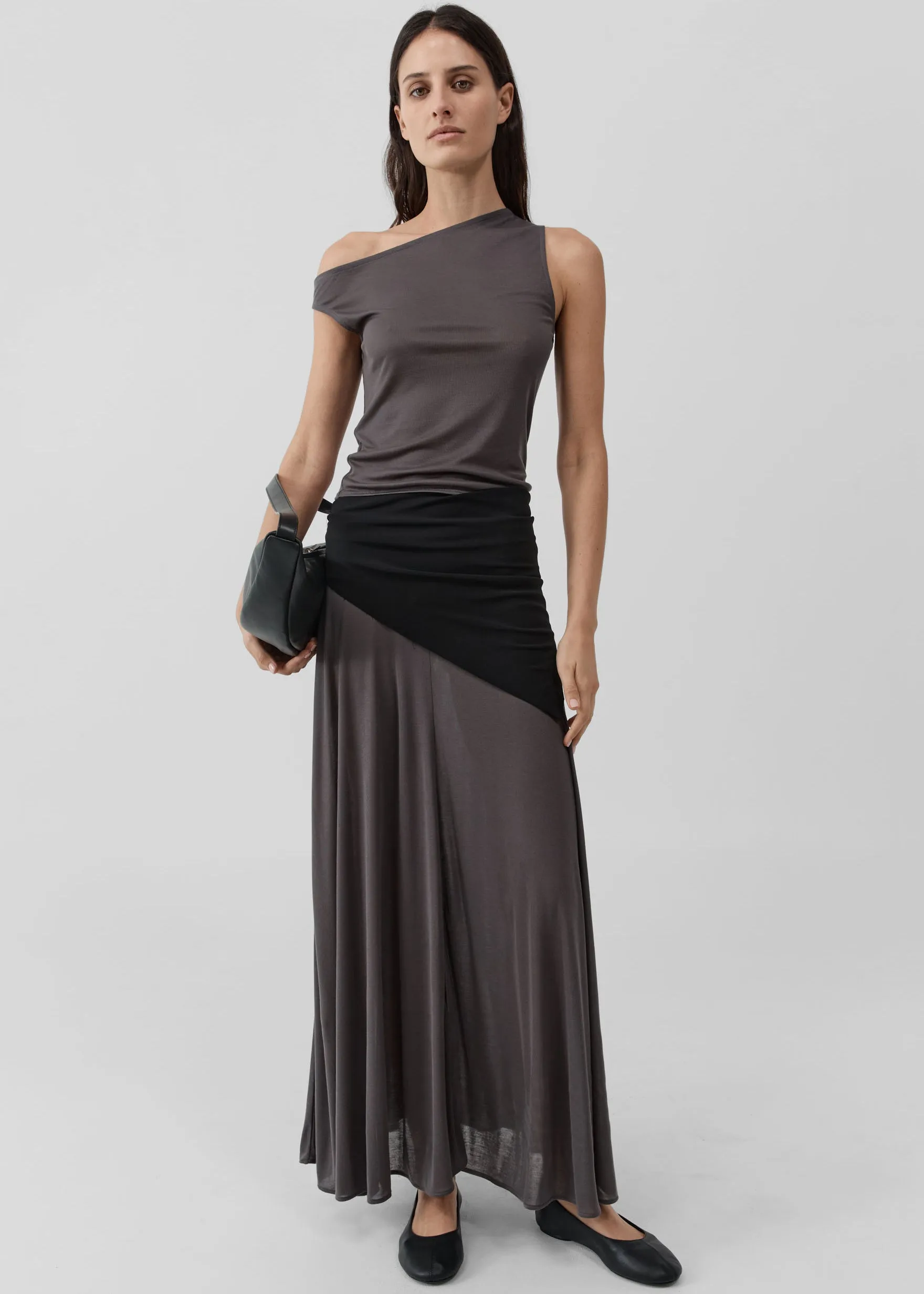 St. Agni Fine Jersey Asymm Top - Soot sold by Frankie Shop product image thumbnail 2