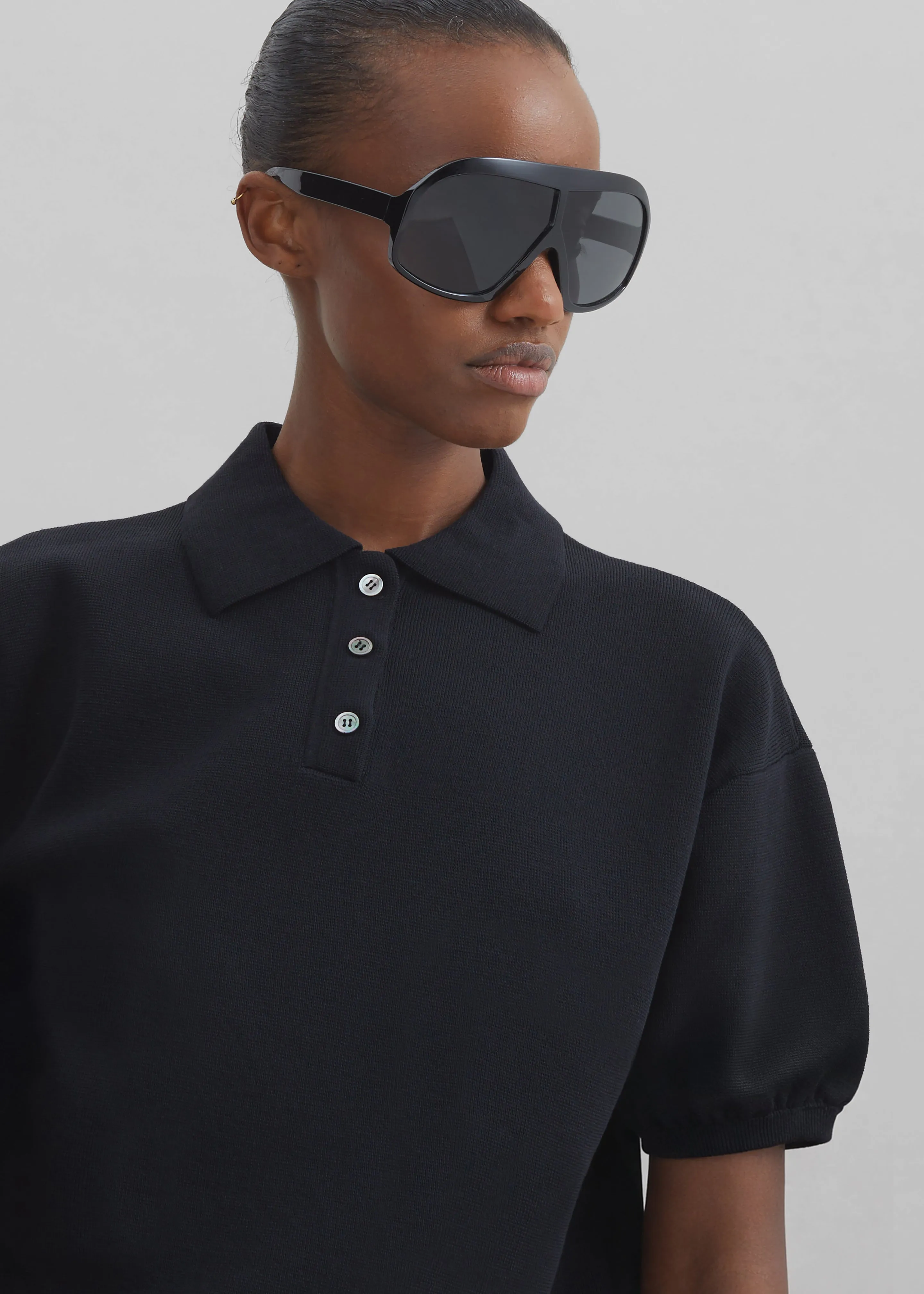 Nola Knit Polo Top - Black sold by Frankie Shop product image thumbnail 3