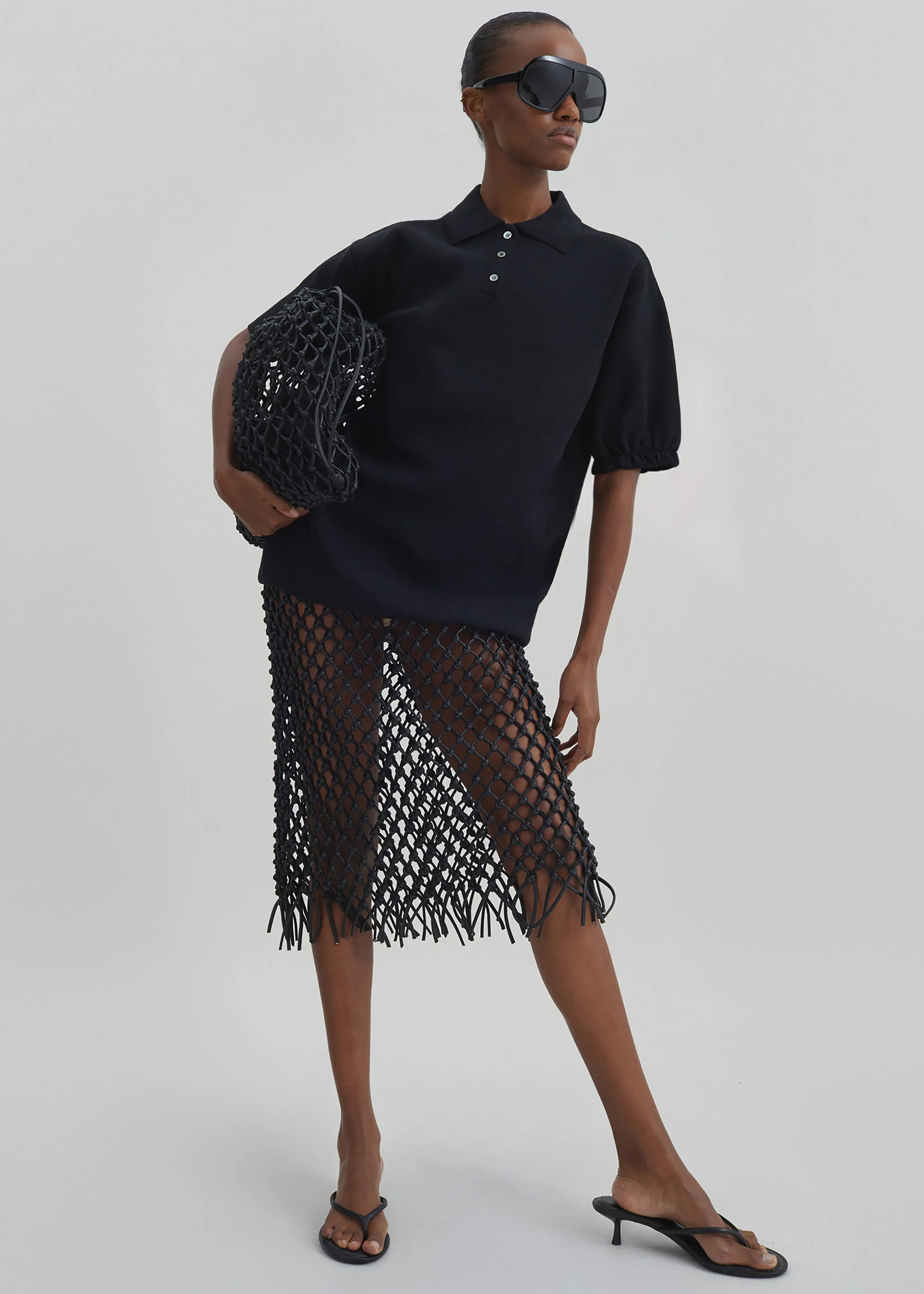 Nola Knit Polo Top - Black sold by Frankie Shop product image thumbnail 2