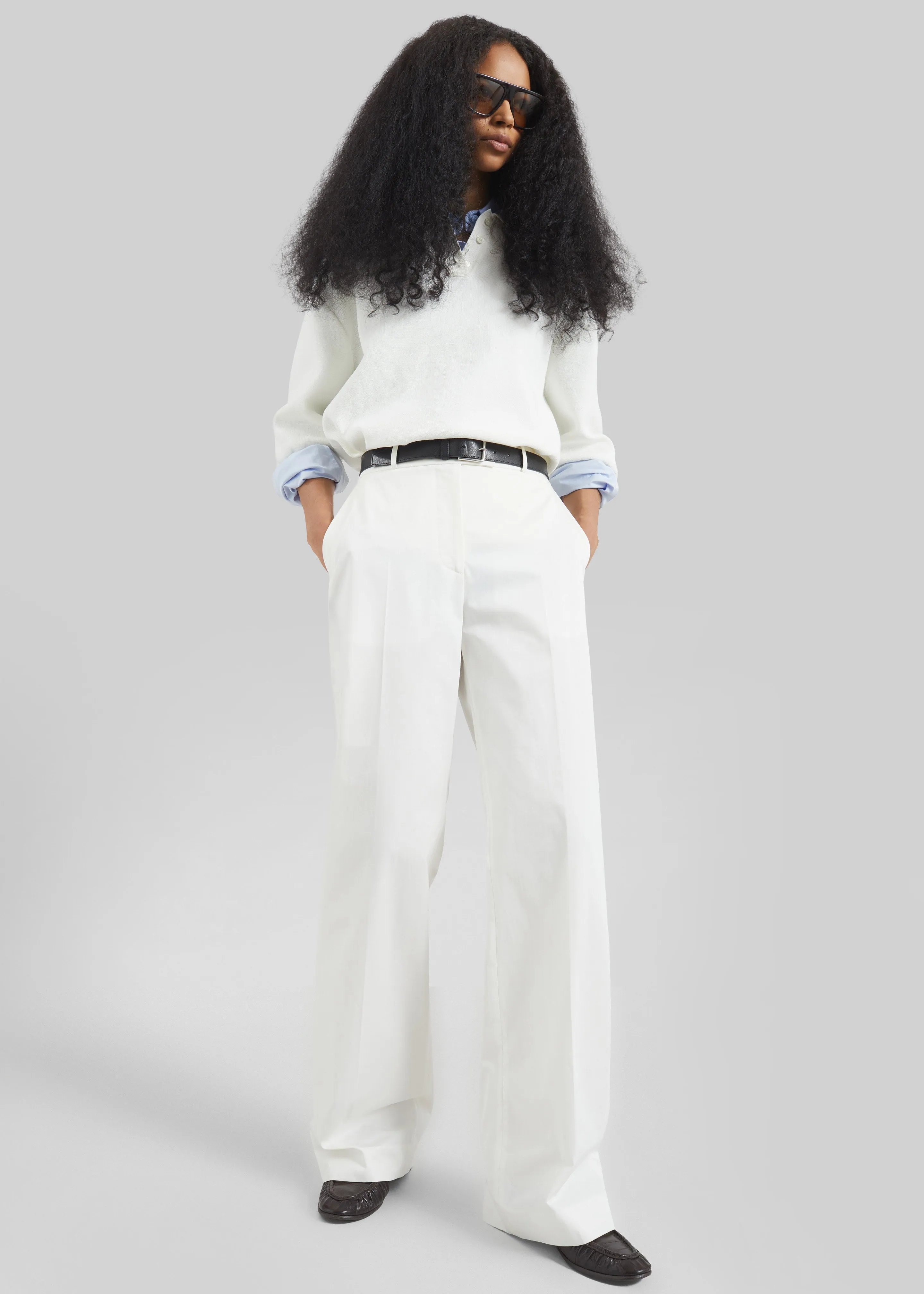 Nola Knit Polo Top - White sold by Frankie Shop product image thumbnail 3