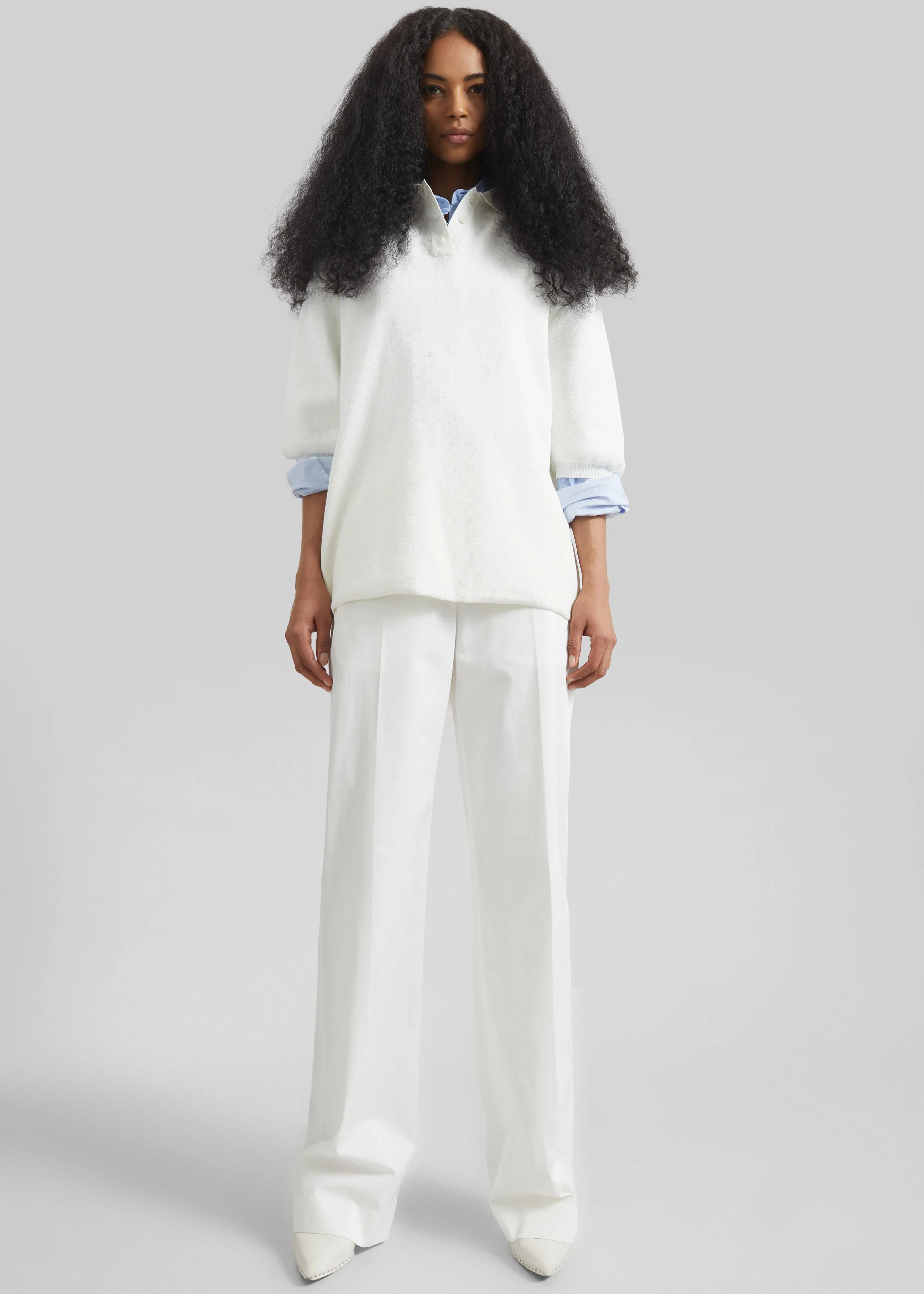 Nola Knit Polo Top - White sold by Frankie Shop product image thumbnail 4