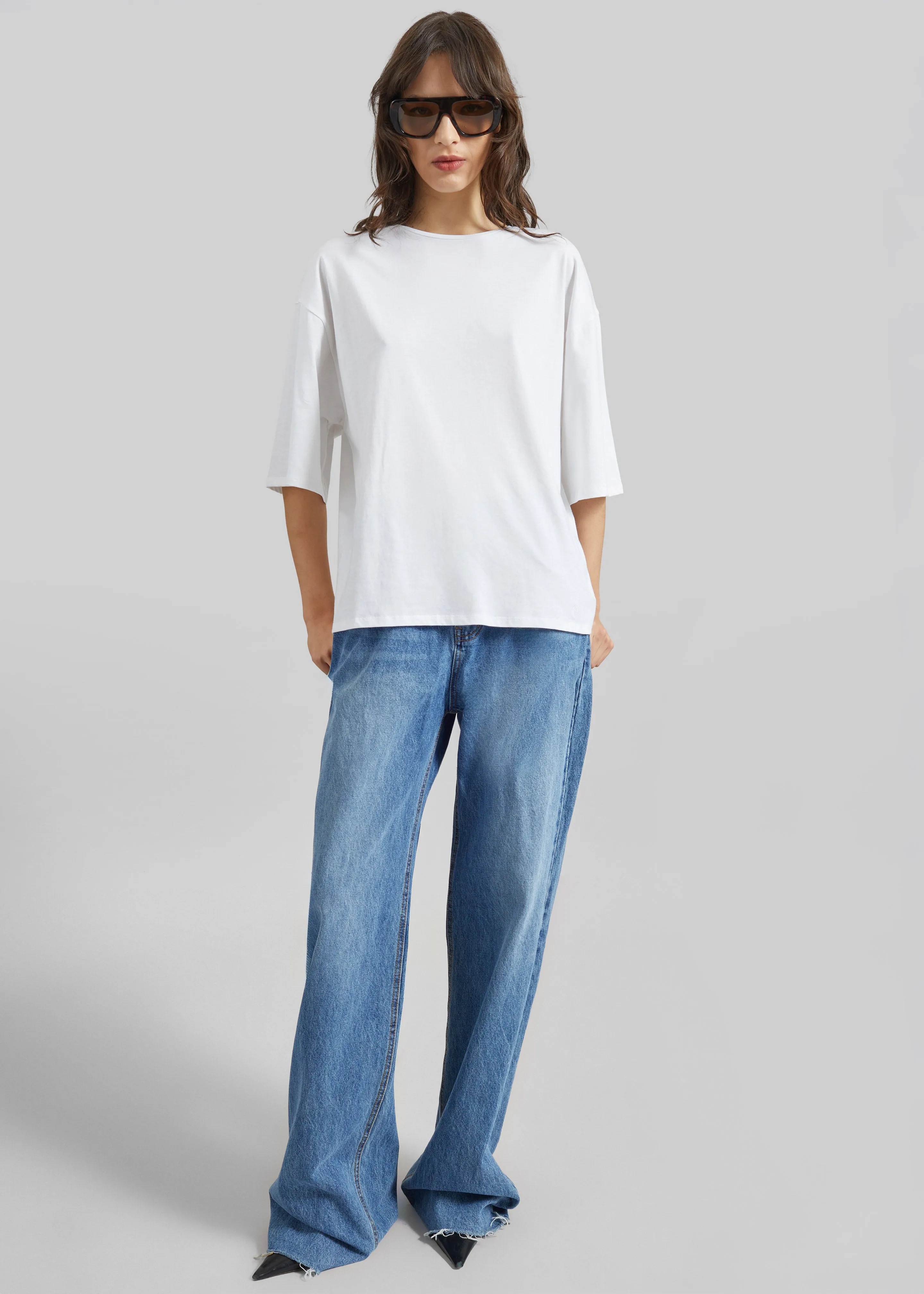 Loulou de Saison Osis Oversized T-Shirt - White sold by Frankie Shop product image thumbnail 3