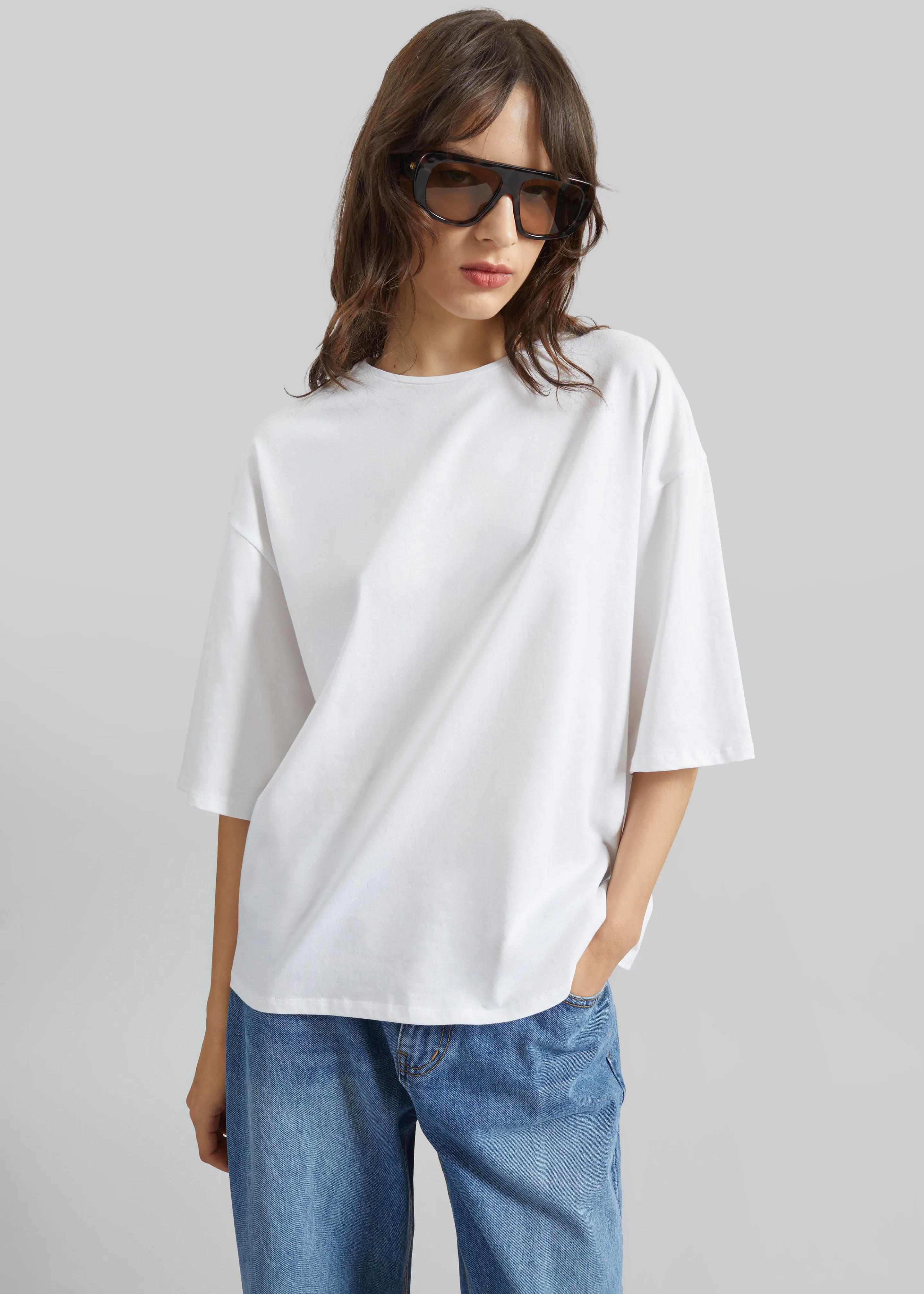 Loulou de Saison Osis Oversized T-Shirt - White sold by Frankie Shop product image thumbnail 2