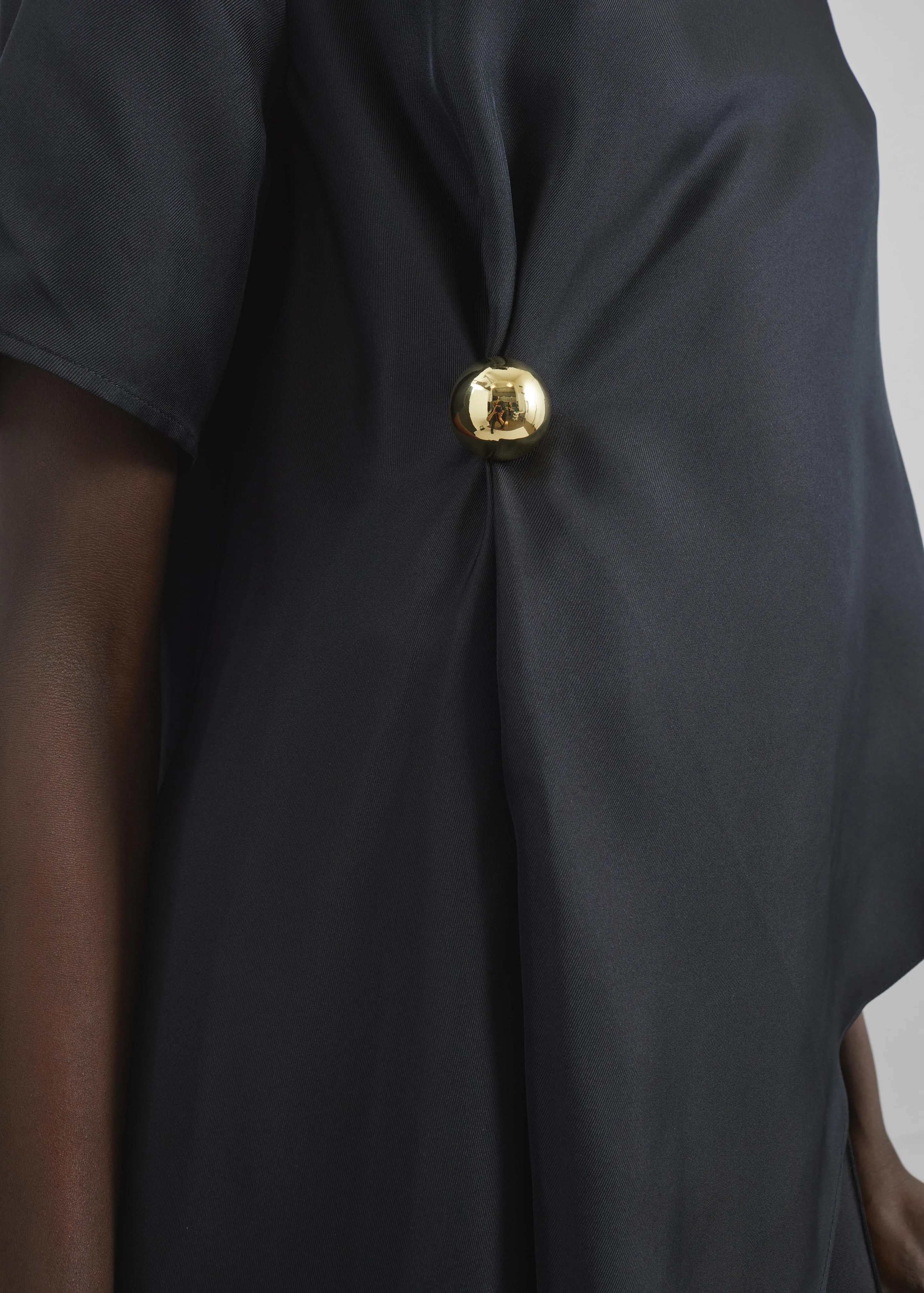 Loulou de Saison Madea Asymmetric Silk Twill Top - Black sold by Frankie Shop product image thumbnail 3