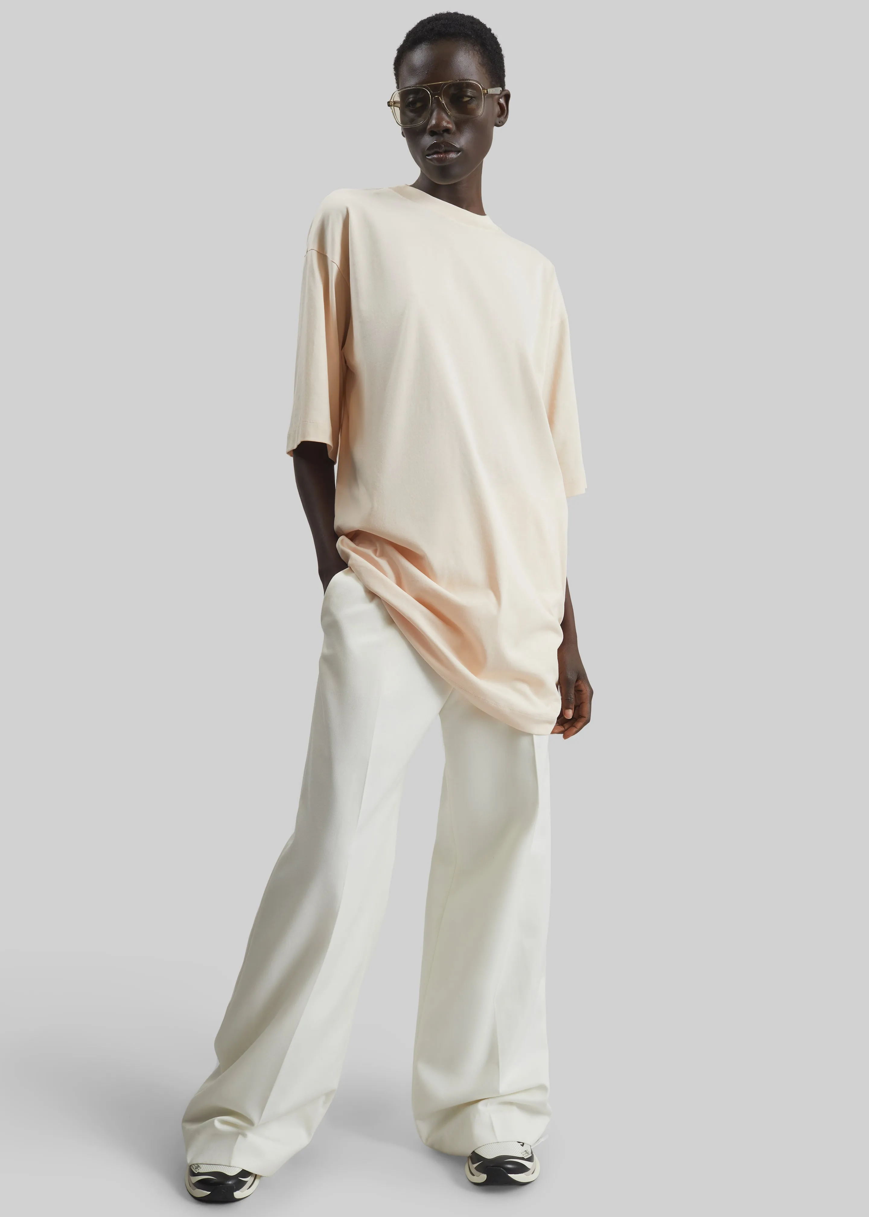 Loulou de Saison Ayaz Oversized T-Shirt Dress - Cream Rose sold by Frankie Shop product image thumbnail 4