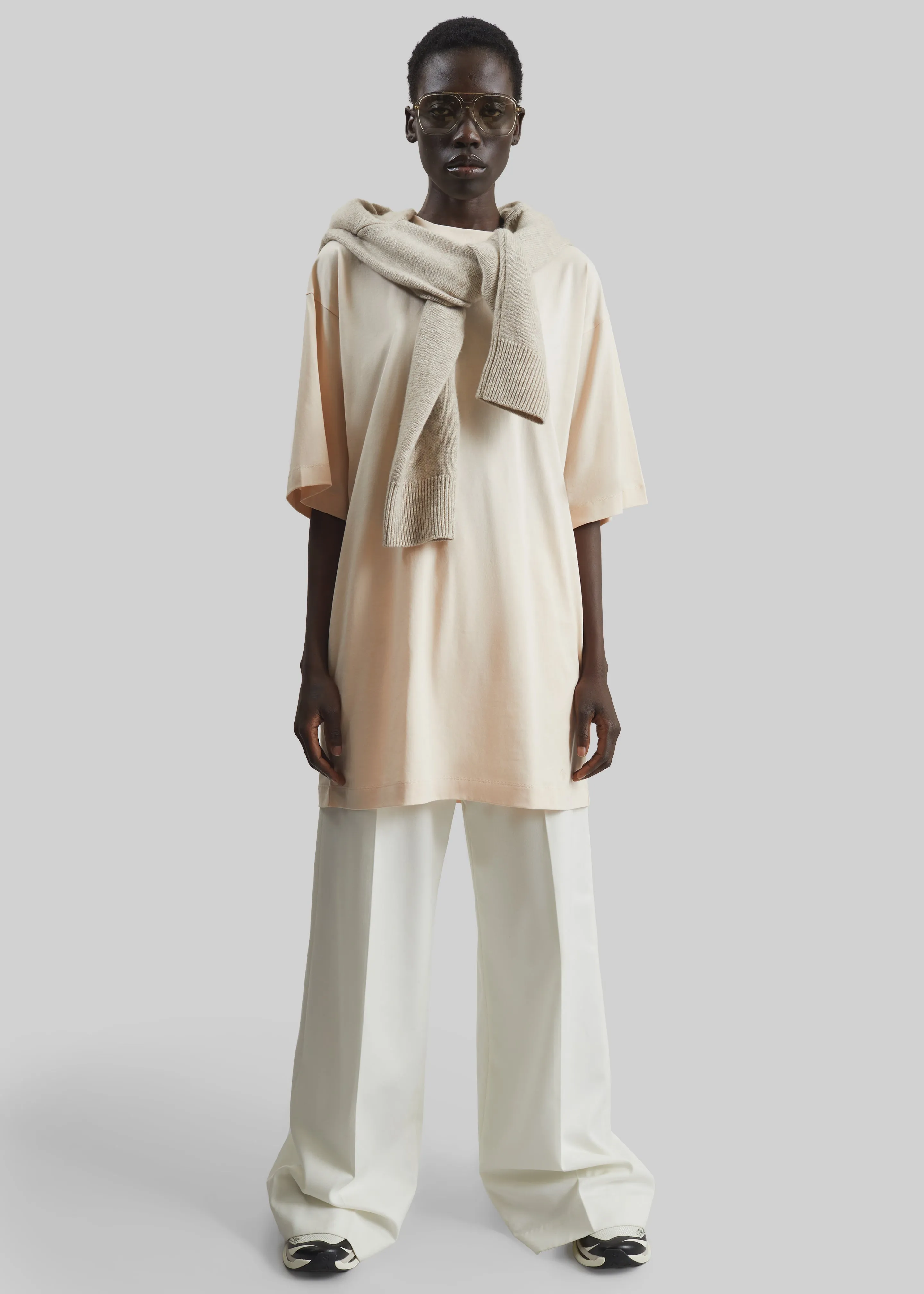 Loulou de Saison Ayaz Oversized T-Shirt Dress - Cream Rose sold by Frankie Shop product image thumbnail 2