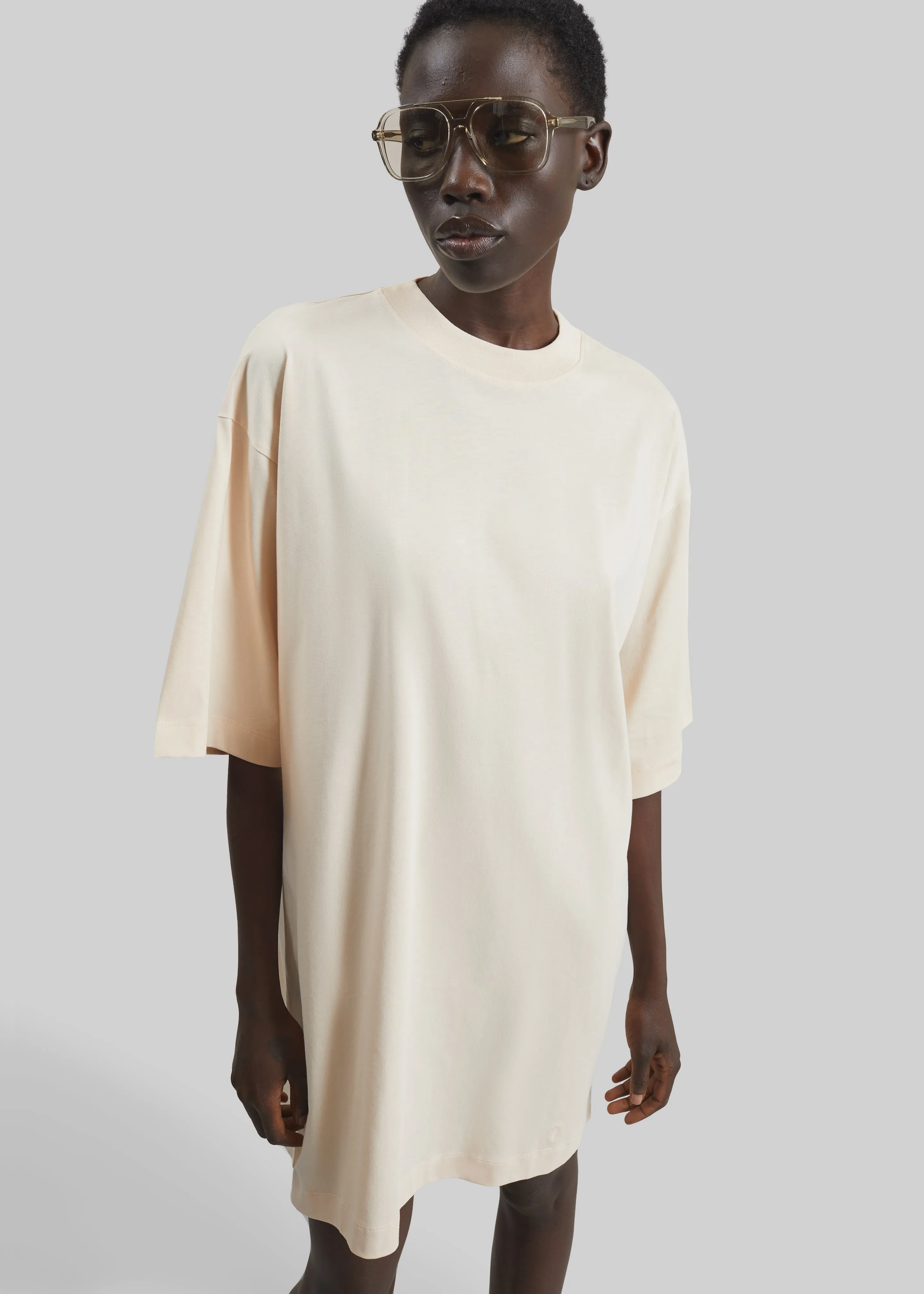 Loulou de Saison Ayaz Oversized T-Shirt Dress - Cream Rose sold by Frankie Shop product image thumbnail 3