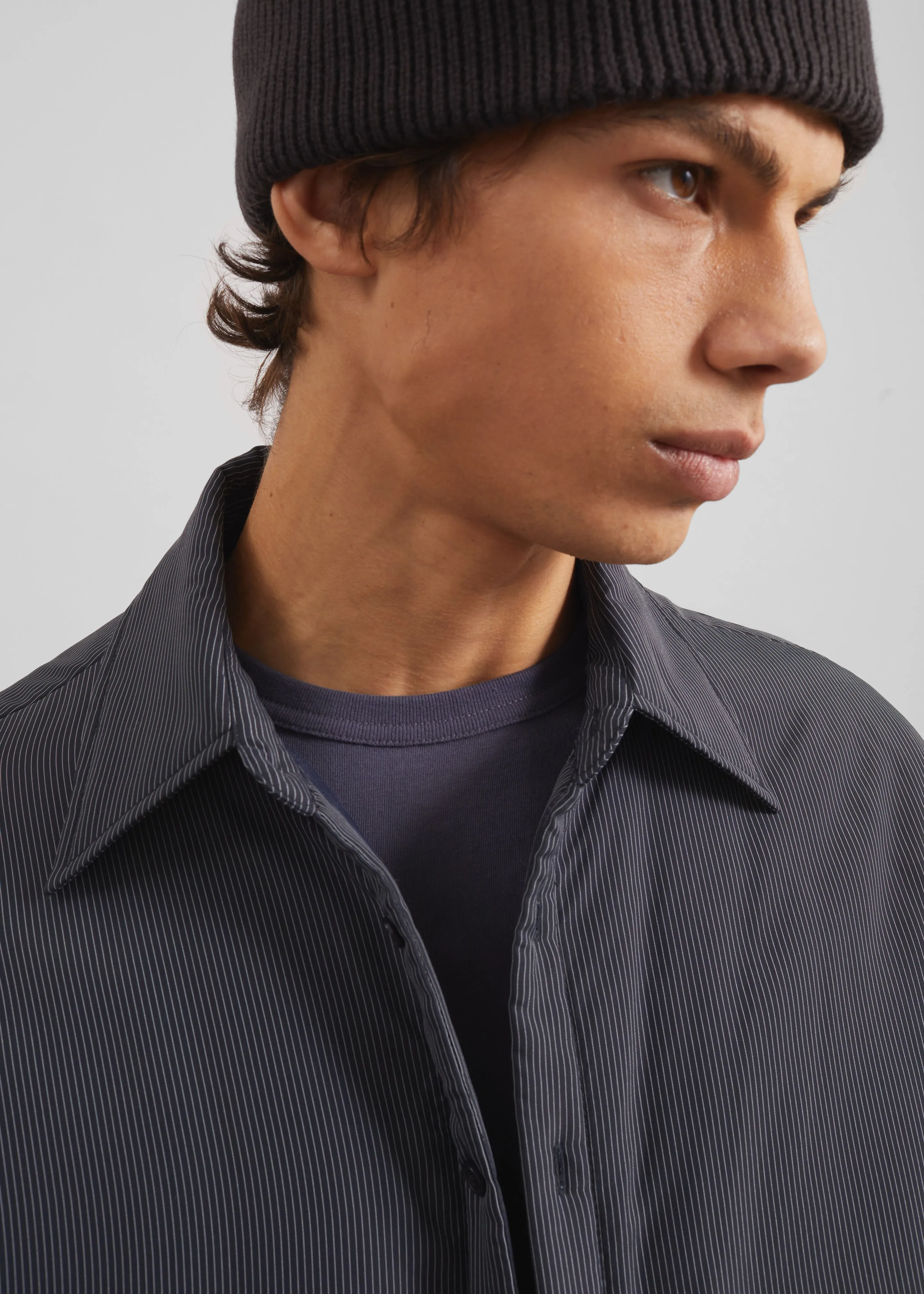 Levidi Padded Overshirt - Navy/White Pinstripe sold by Frankie Shop product image thumbnail 3