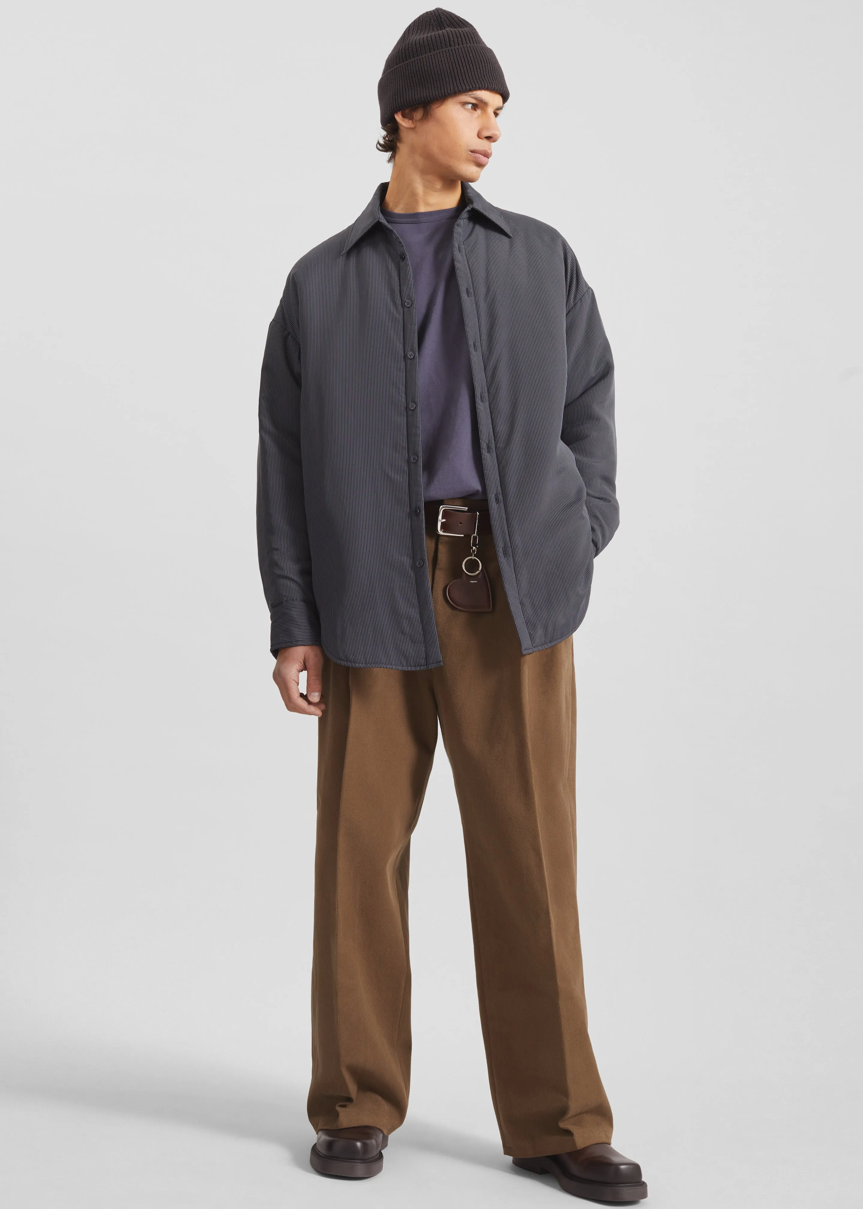 Levidi Padded Overshirt - Navy/White Pinstripe sold by Frankie Shop product image thumbnail 2